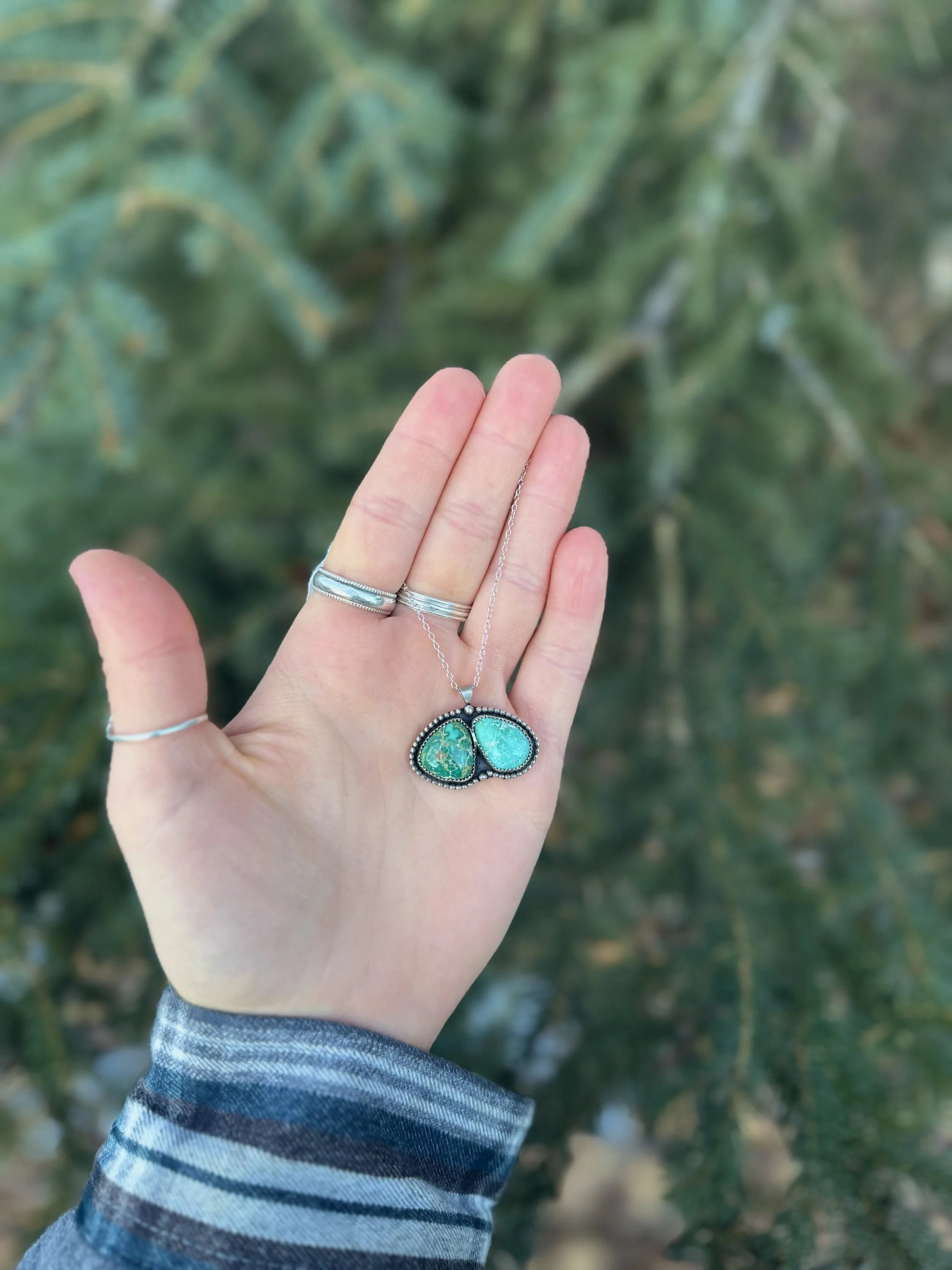 Two stone turquoise necklace