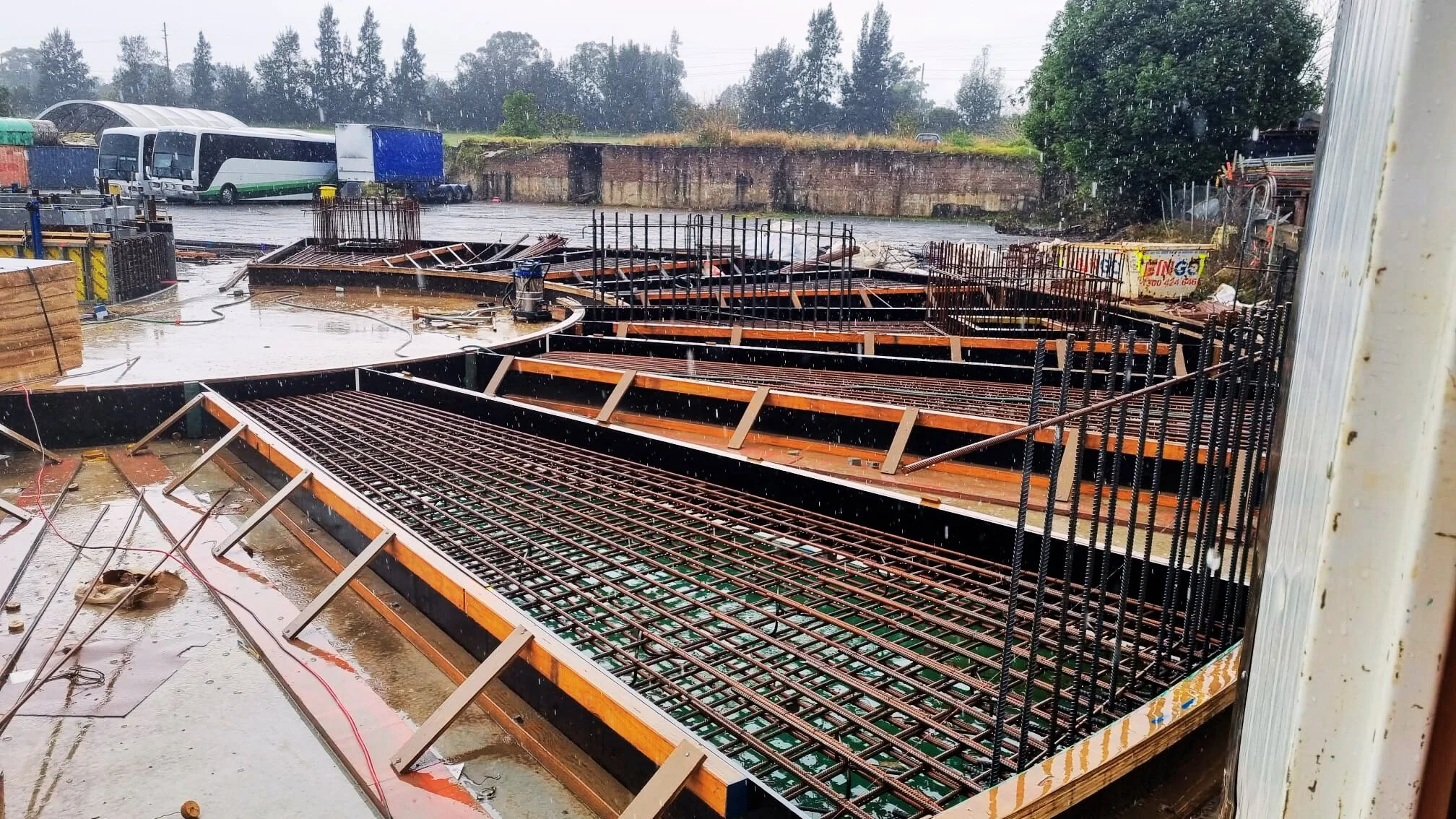 Precast concrete panels with reinforcement for private water tank construction