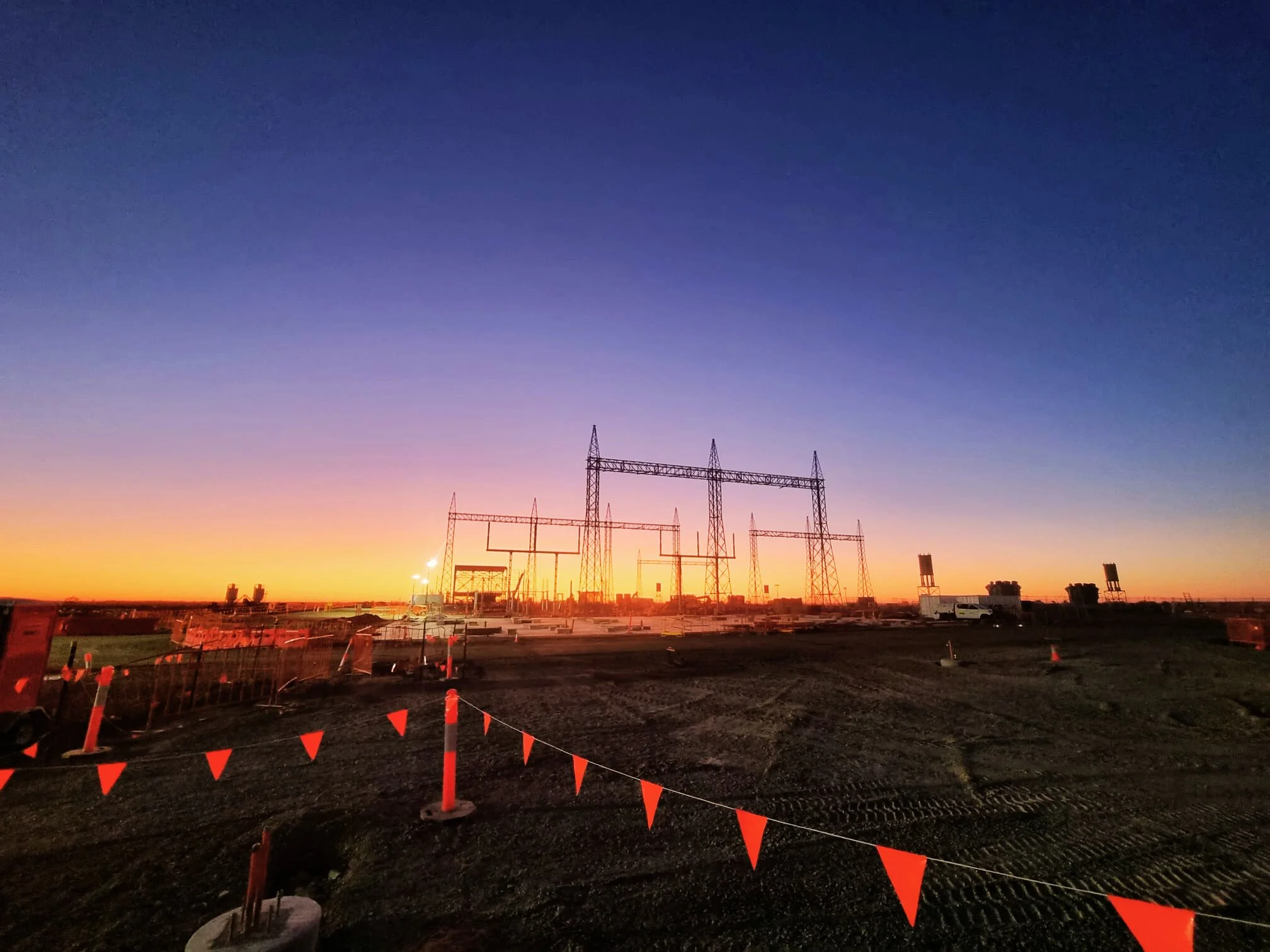 Steel fixing works at Dinawan Substation foundation slab for civil infrastructure project