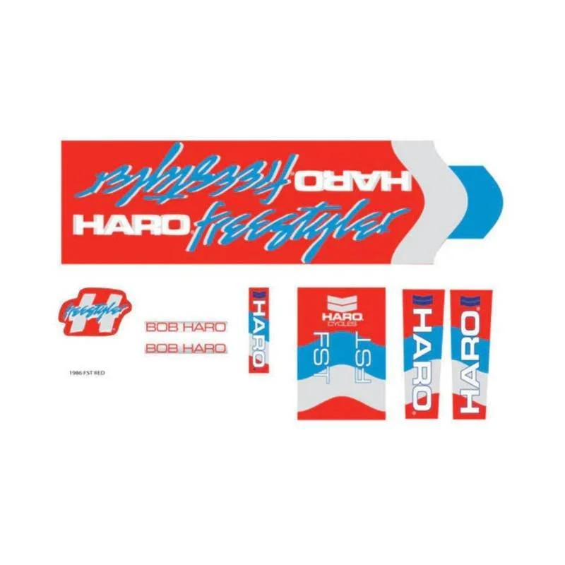 CALCOMANIAS HARO 1986 FST ROJO