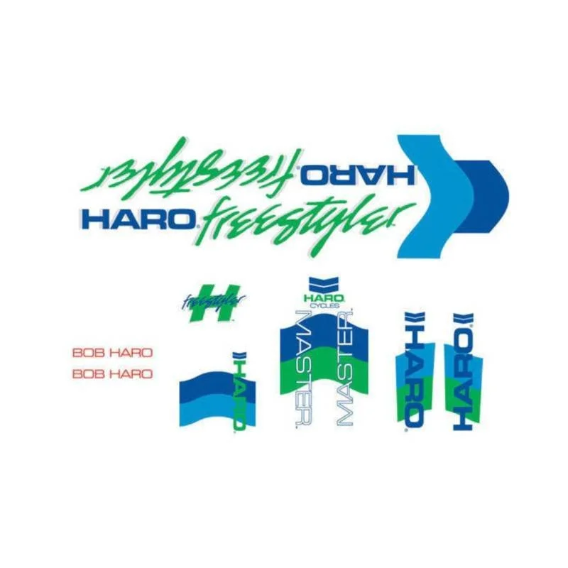 CALCOMANIAS HARO MASTE 1985 BLANC/VERDE