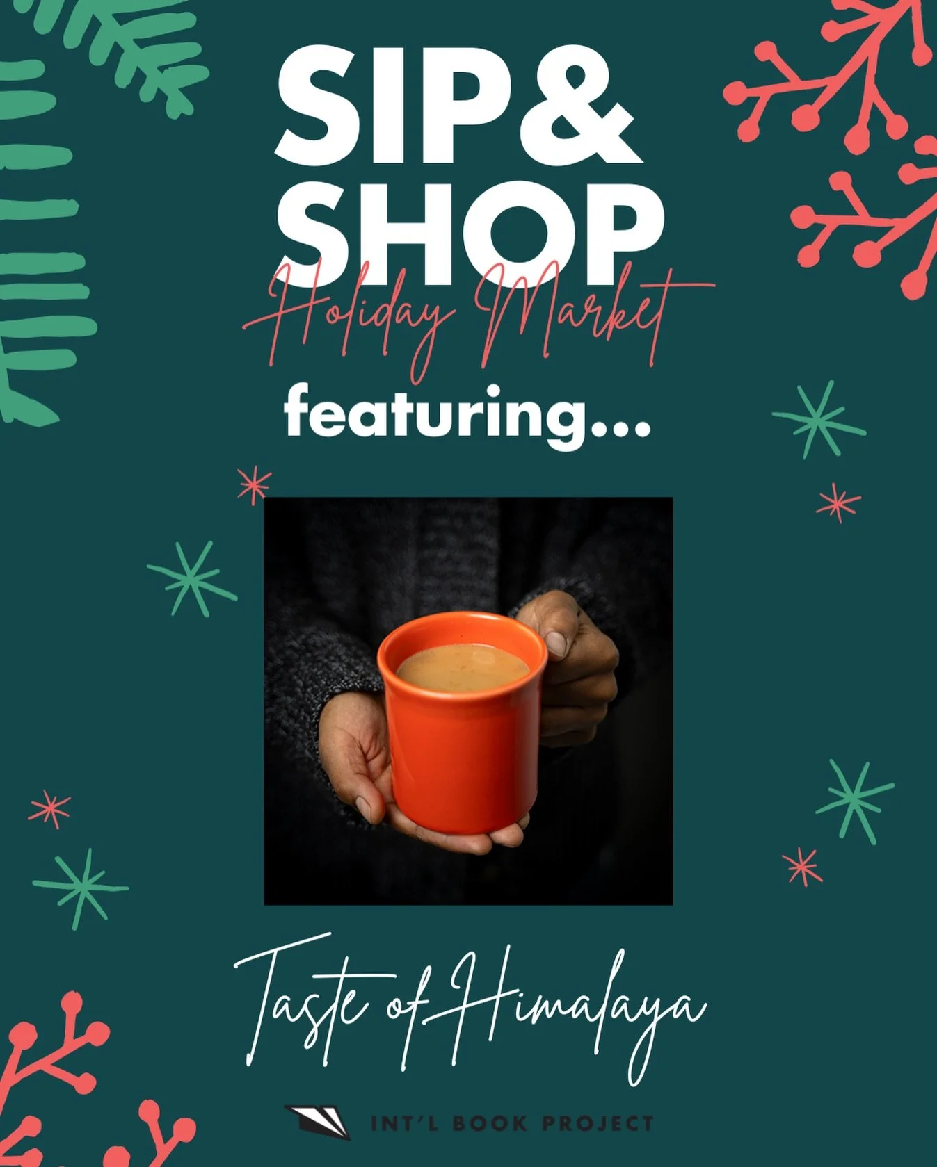 ☕️ SIP &amp; SHOP EVENT ☕️ @intlbookproject December 13th, 12-4 PM ❤️

I am very excited for my first Sip and Shop Pop-up event to bring the TASTE OF HIMALAYA @tasteofhimalaya_ 

I am planning to make some Masala Tea and bring some of my original art