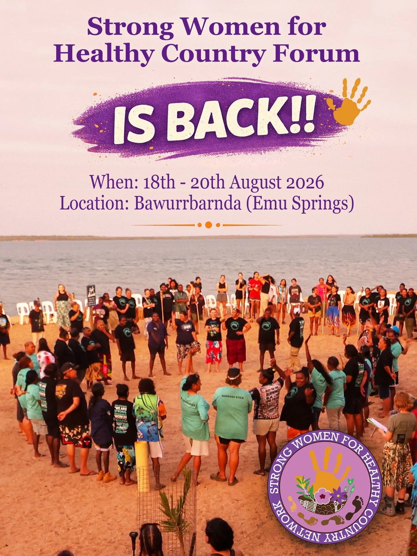 And we&rsquo;re back!
2026 is looking to be another huge year for Strong Women for Healthy Country with our forum scheduled for the 18th of August at Bawurrbarnda (Emu Springs) outside of Bulman.

If you&rsquo;re interested in coming this year please