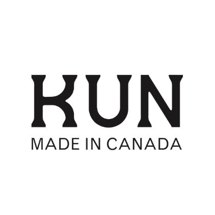 Label with the text 'KUN Made in Canada' in black font on a white background.