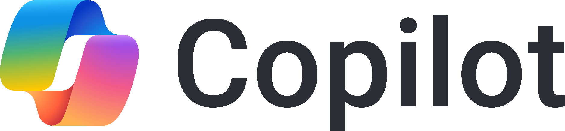 A colorful abstract shape with gradient hues of blue, green, purple, and pink.