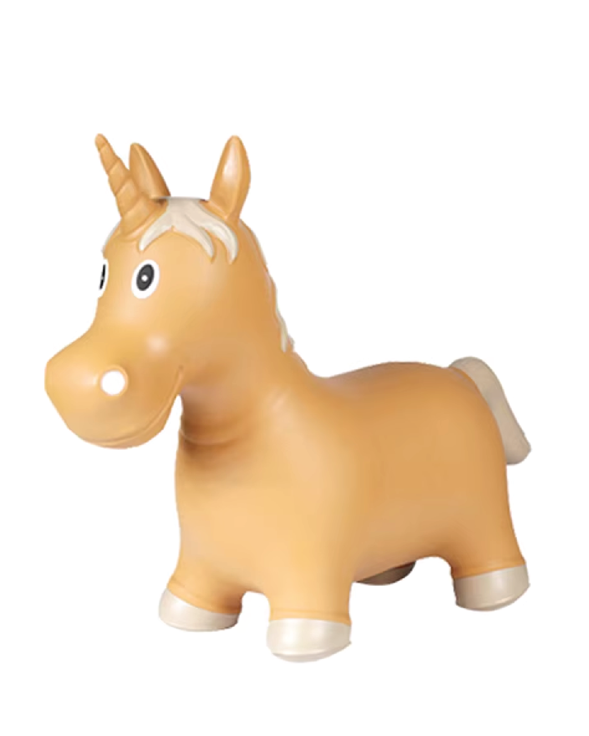 A brown unicorn animal bouncing toy.