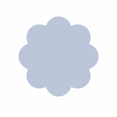 A light blue cloud-shaped graphic on a white background.
