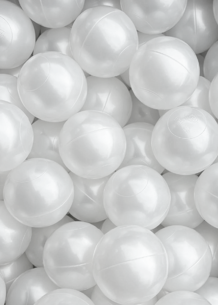 A collection of pearl ball pit balls.