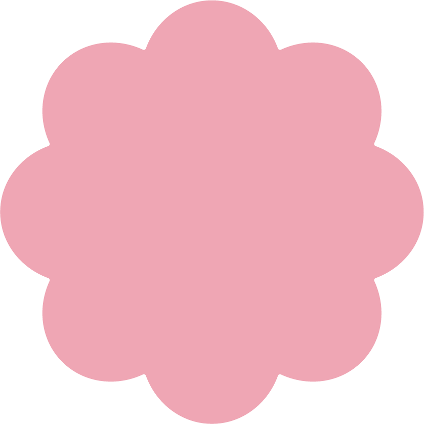 A pink, floral-shaped object.