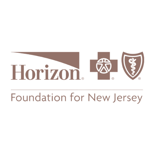 Horizon Foundation for New Jersey logo with a stylized horizon line, a medical cross, and a shield emblem.