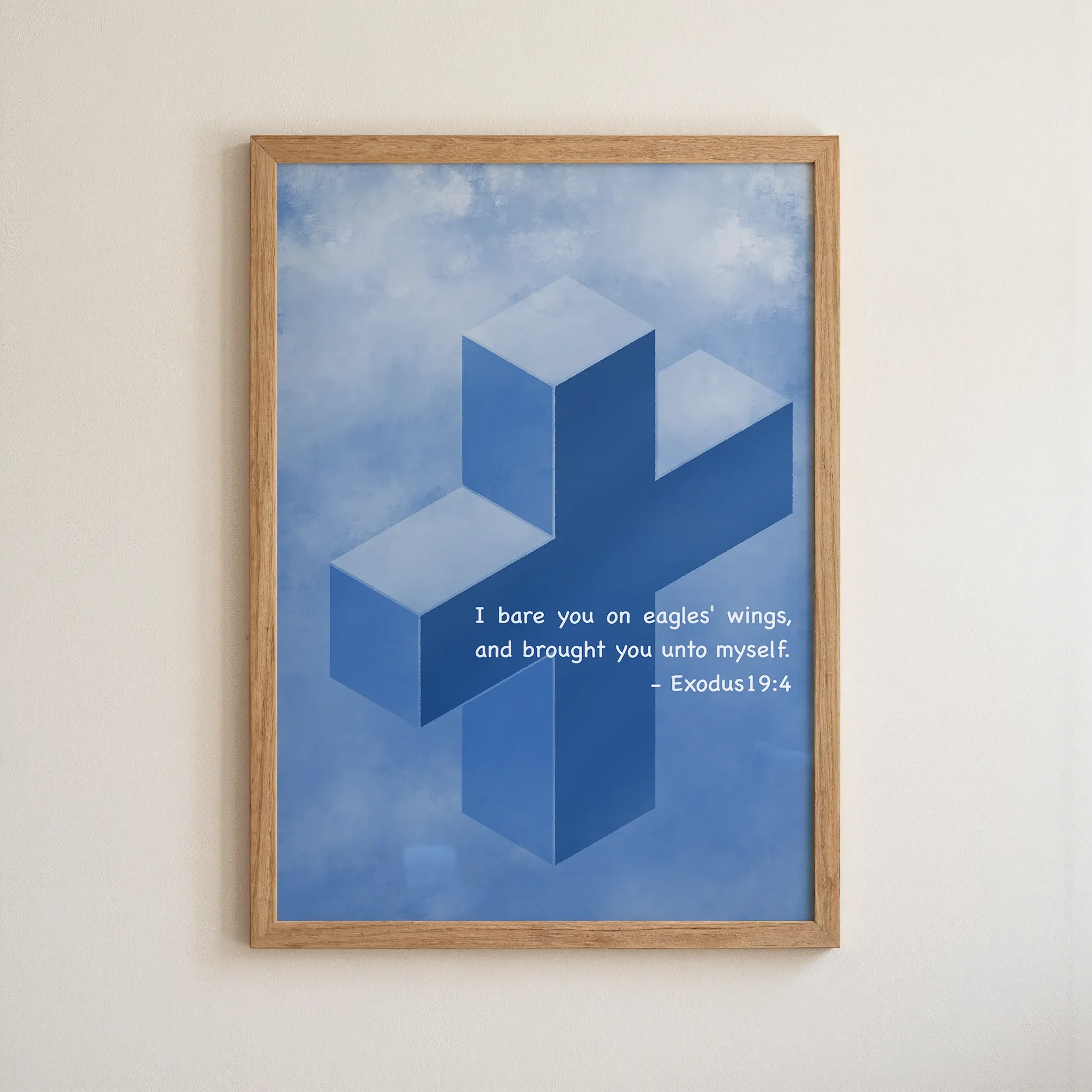 Carried on Eagles’ Wings Cross | Bible Verse Wall Art Printable