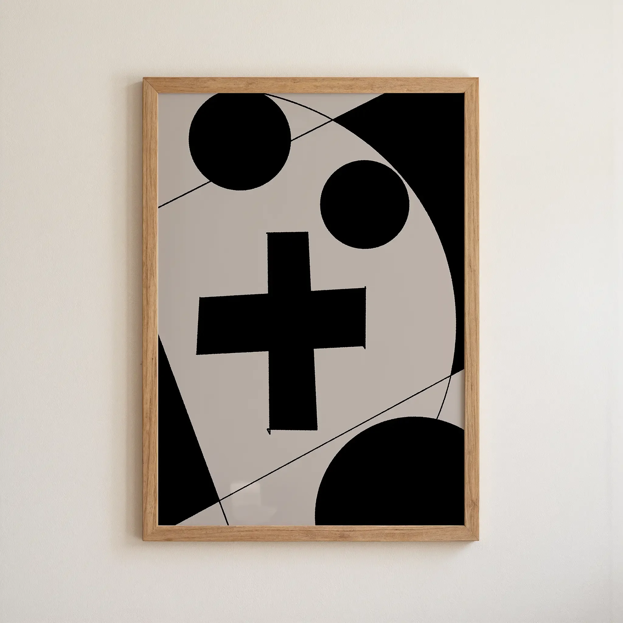 Cross Art Poster | Christian Wall Art Printable | Geometric Minimalist Design