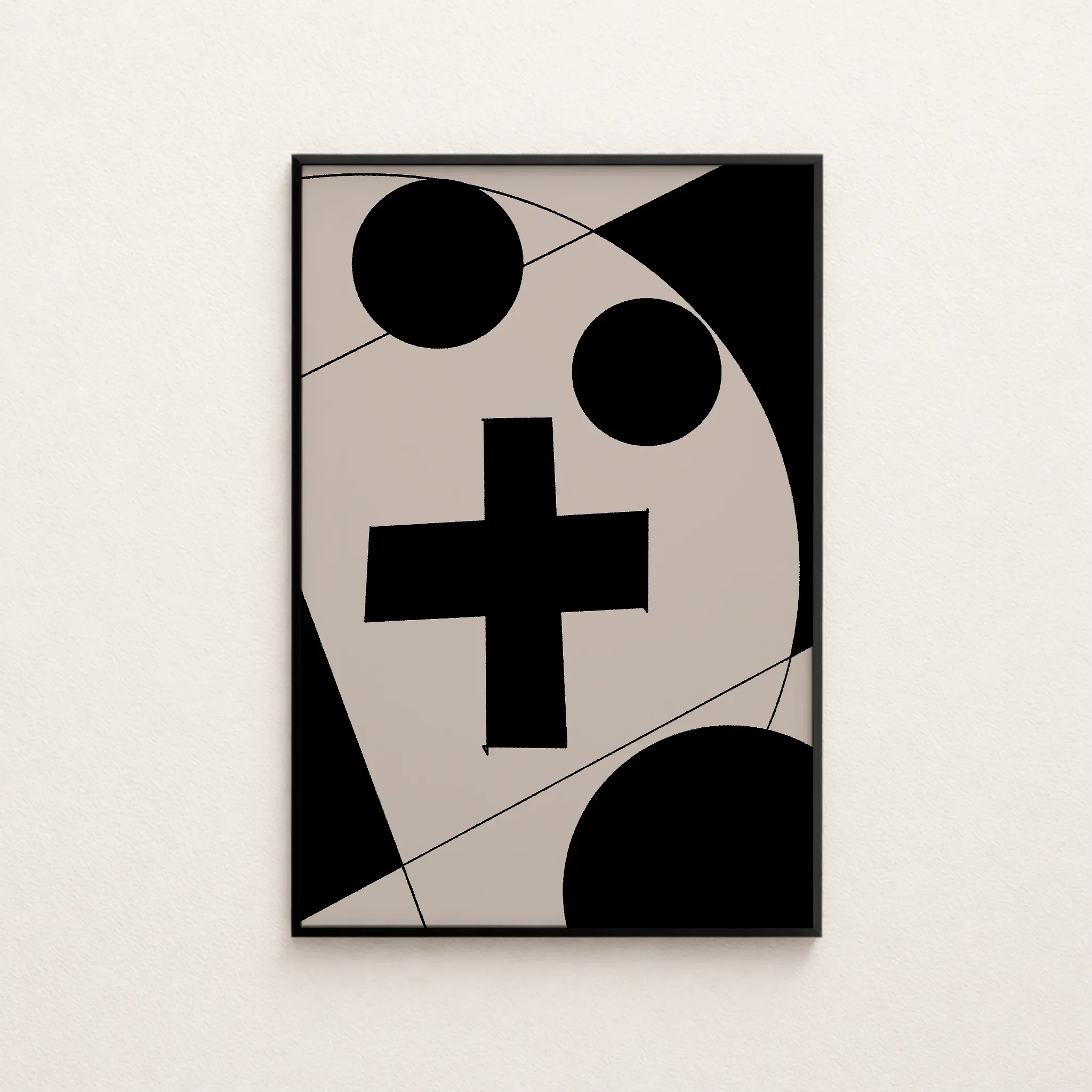 Cross Art Poster | Christian Wall Art Printable | Geometric Minimalist Design