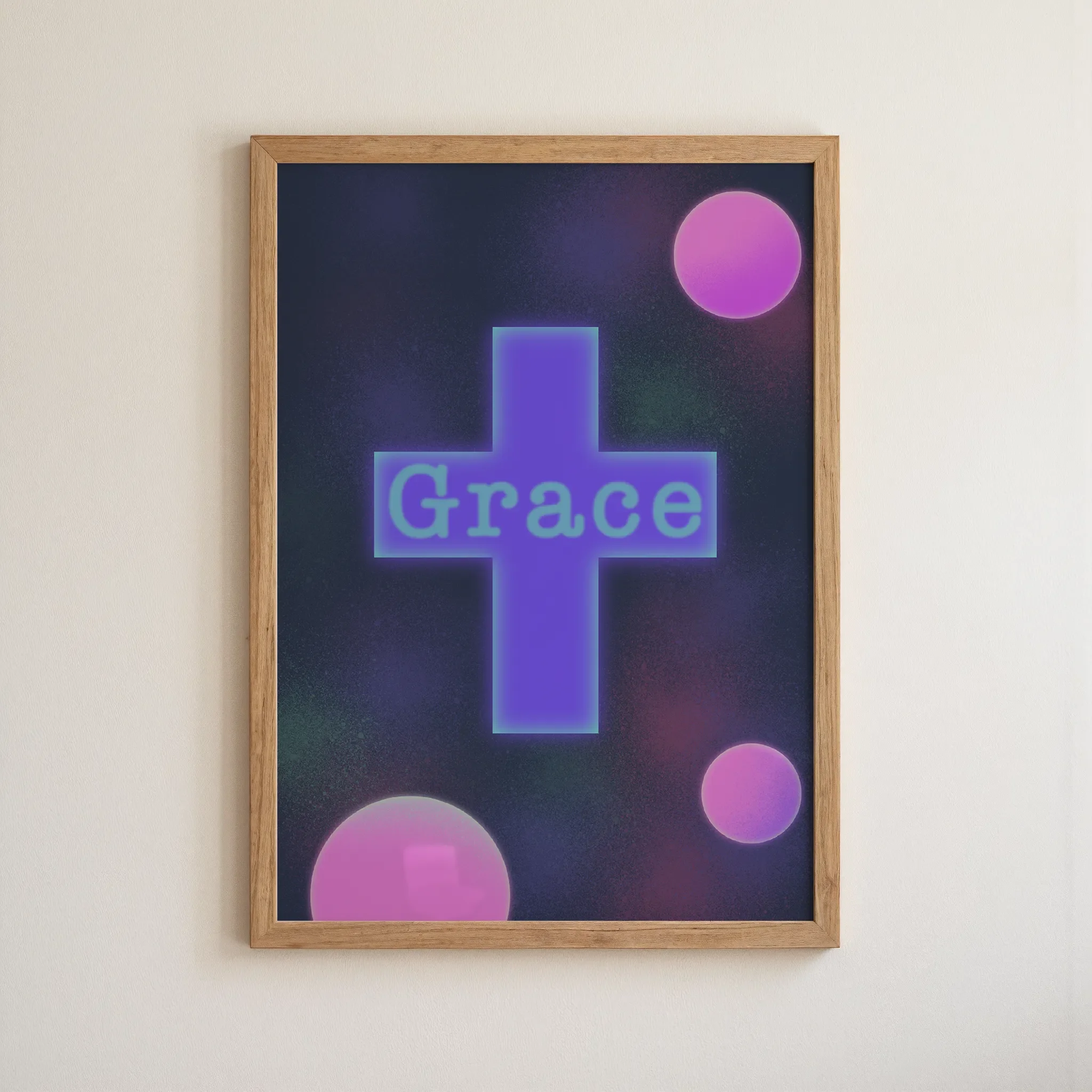 Grace Cross | Modern Christian Wall Art Printable