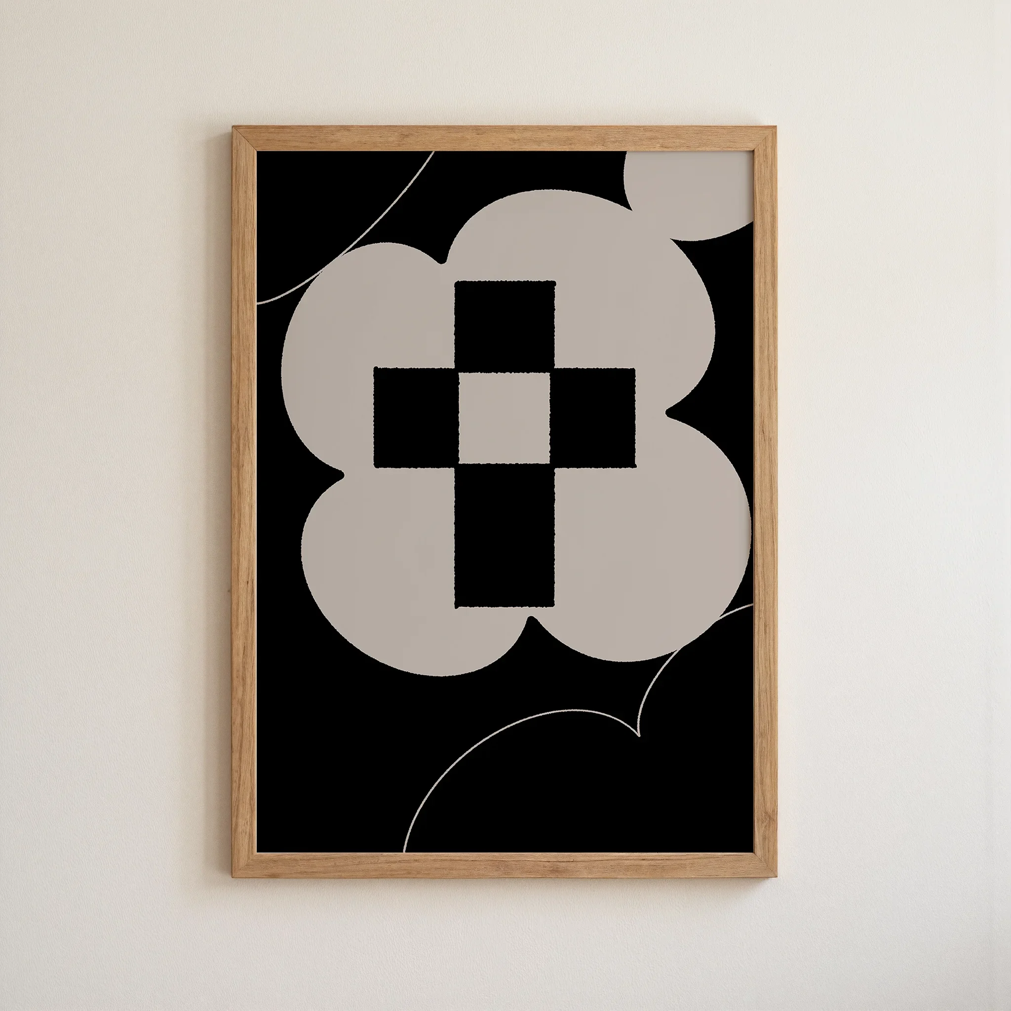 A framed Christian wall art print featuring cross art poster gentle floral design.