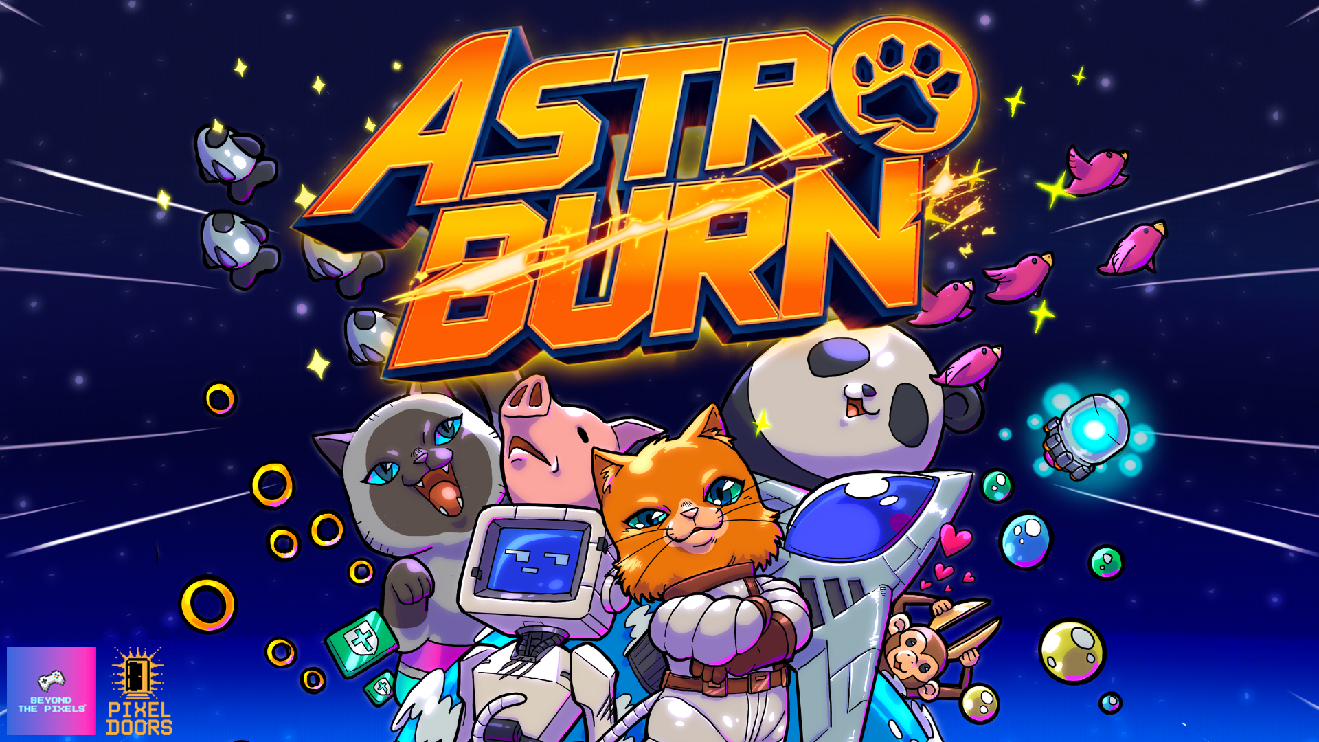 Astro Burn is a fast-paced sci-fi cute-em-up filled with colourful bullet-hell chaos and giant adorable animals in huge mechs.