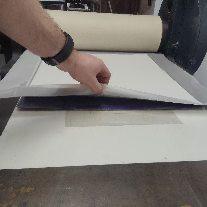 Printing some old plates for a new take on an old edition.  Inking them once again feels like having a  new conversation with an old friend ( cheesy I know, but still! )

#Photoetch 
#intaglioprintmaking 
#printmaking