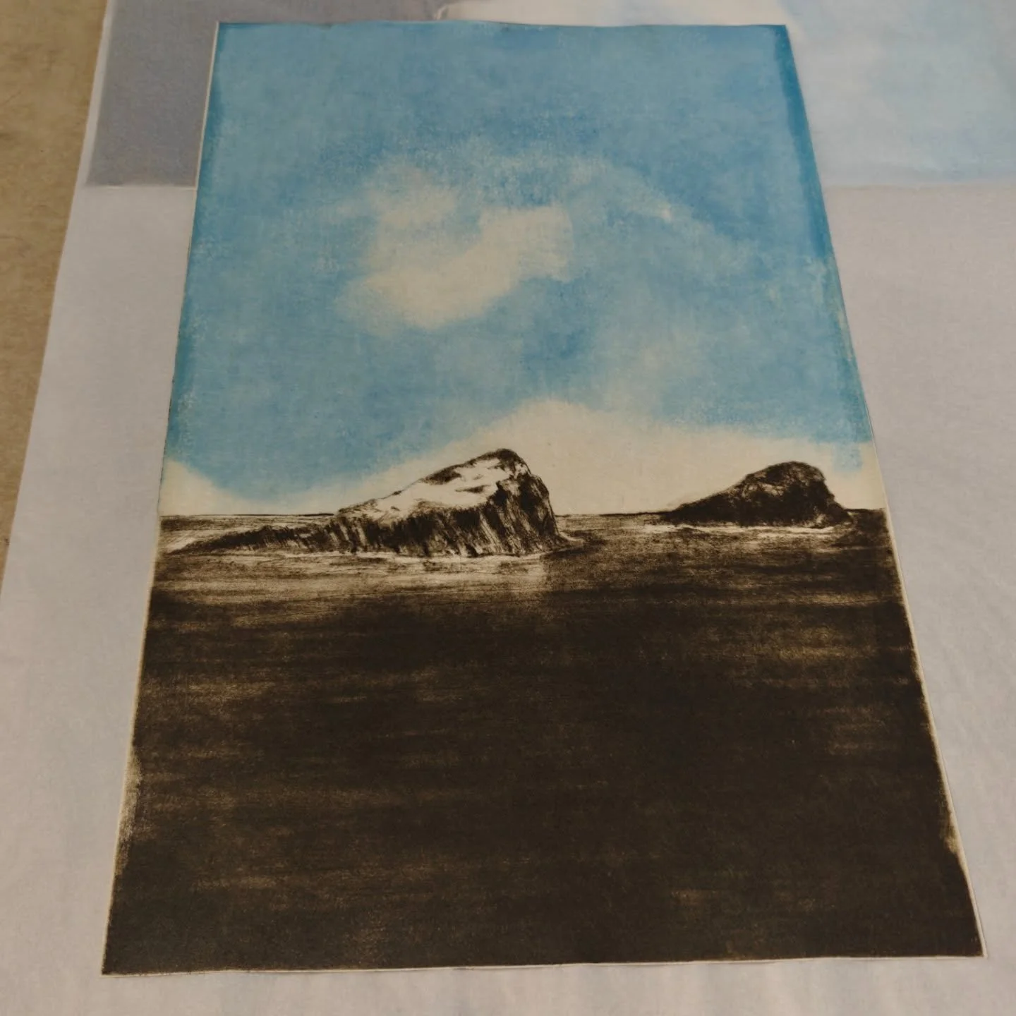 Another print in my North Uist inspired series done. The first started after my time away. Some prints just happen and almost bring them selves into existence other are little more of a battle. This print was very much that latter. All in all I'm hap
