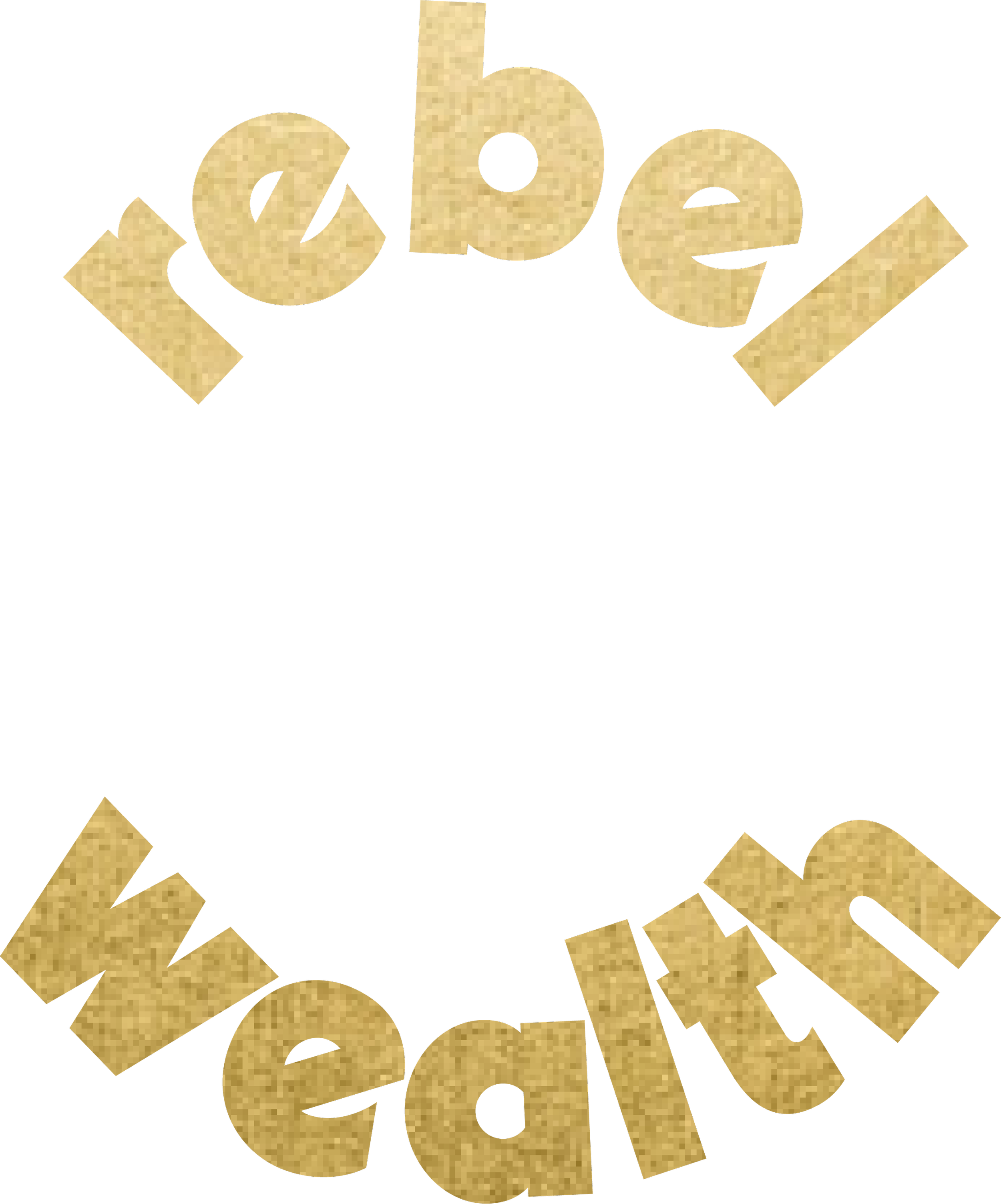 The word 'Happy' written in gold textured letters, with the letters mirrored and upside down below.