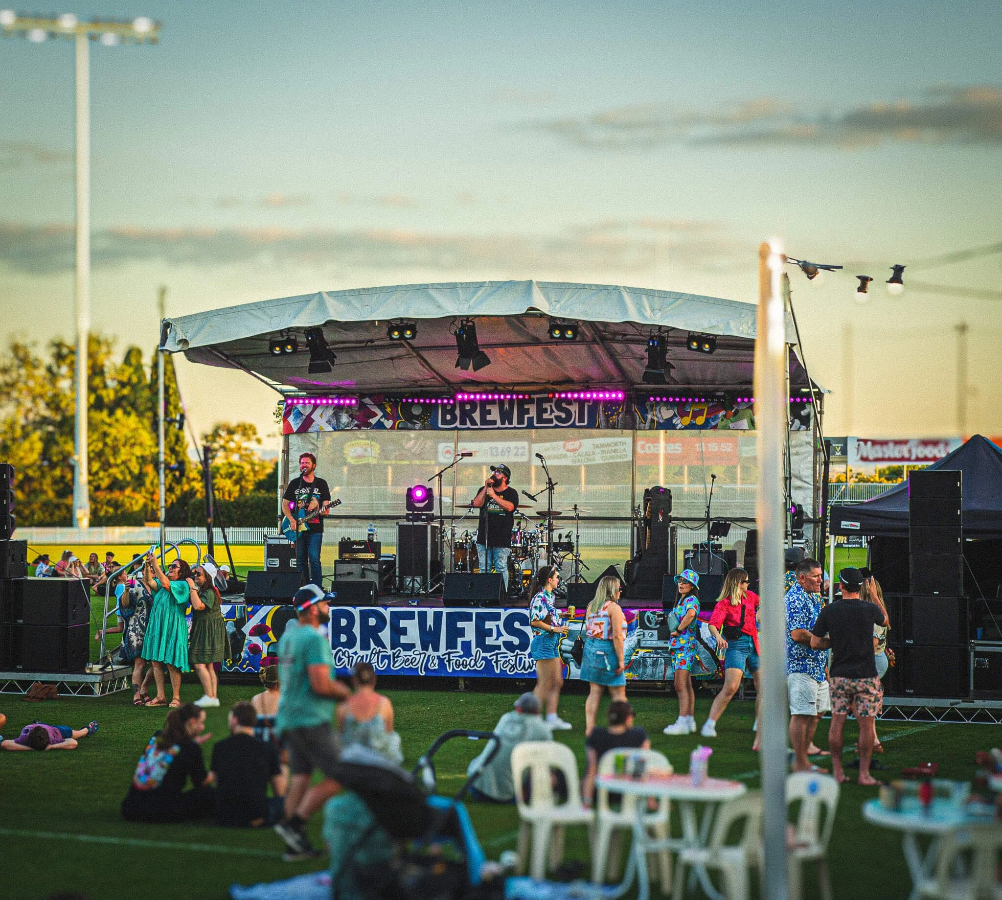 Stage and equipment hire setup for Tamworth Brewfest event