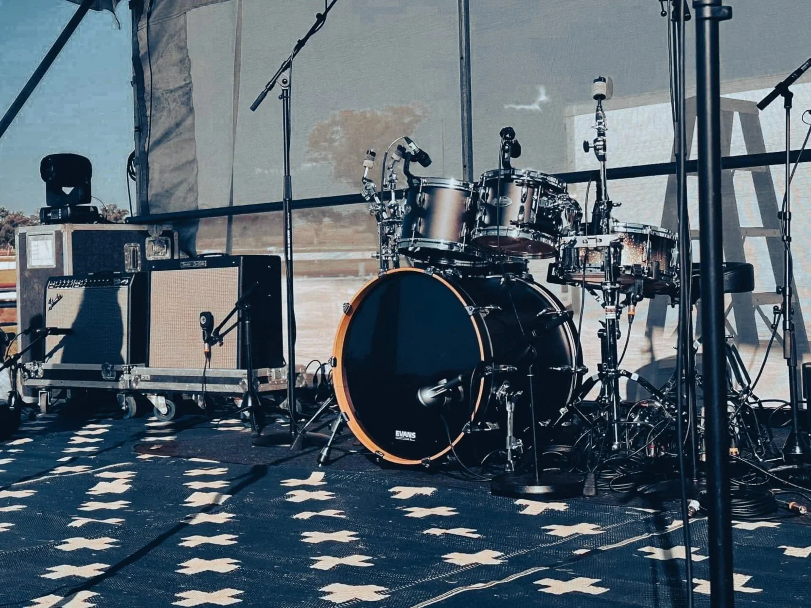 Drumkit on stage