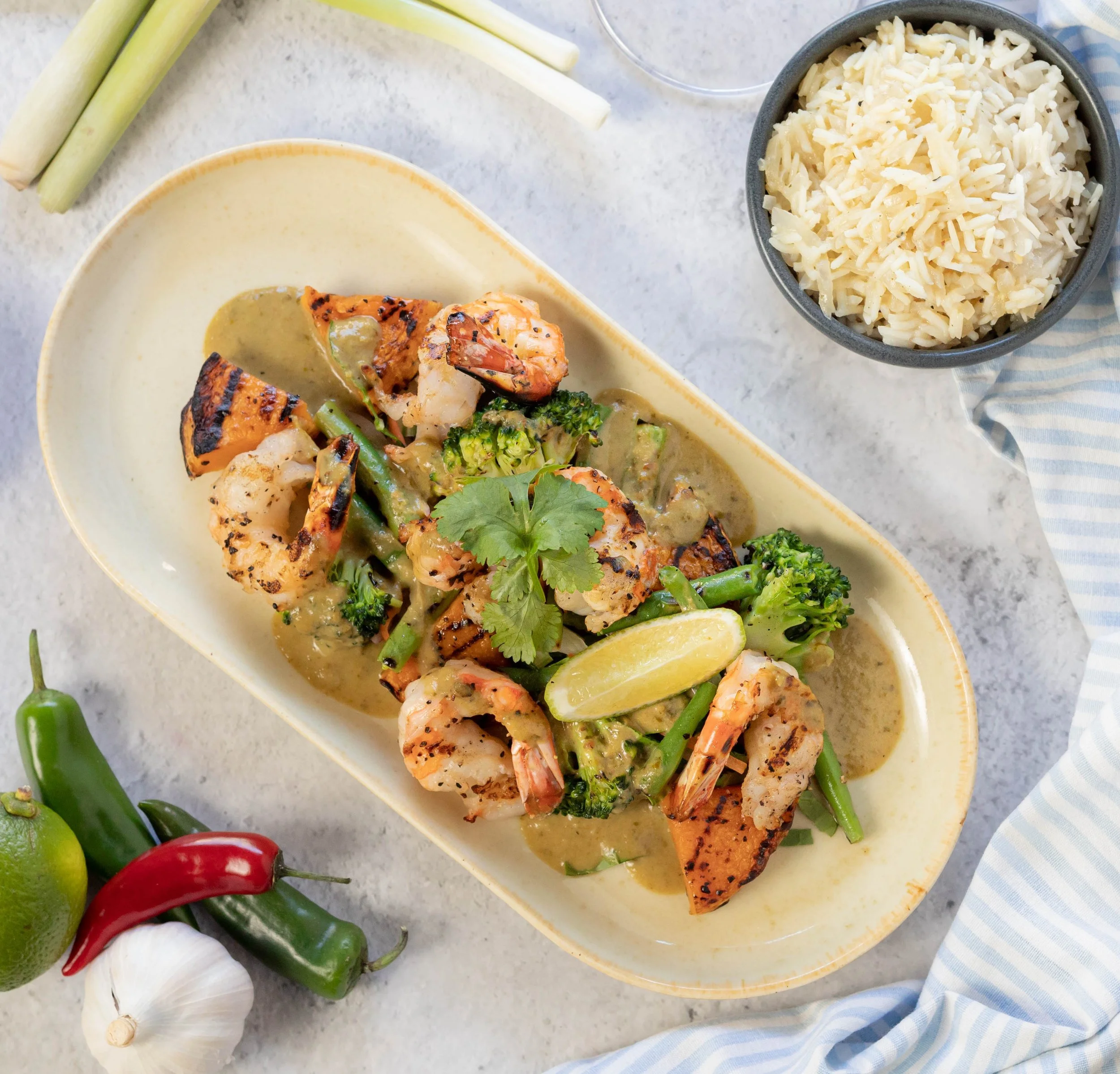 Thai Green King Prawn Curry (serves 1 - 375g)