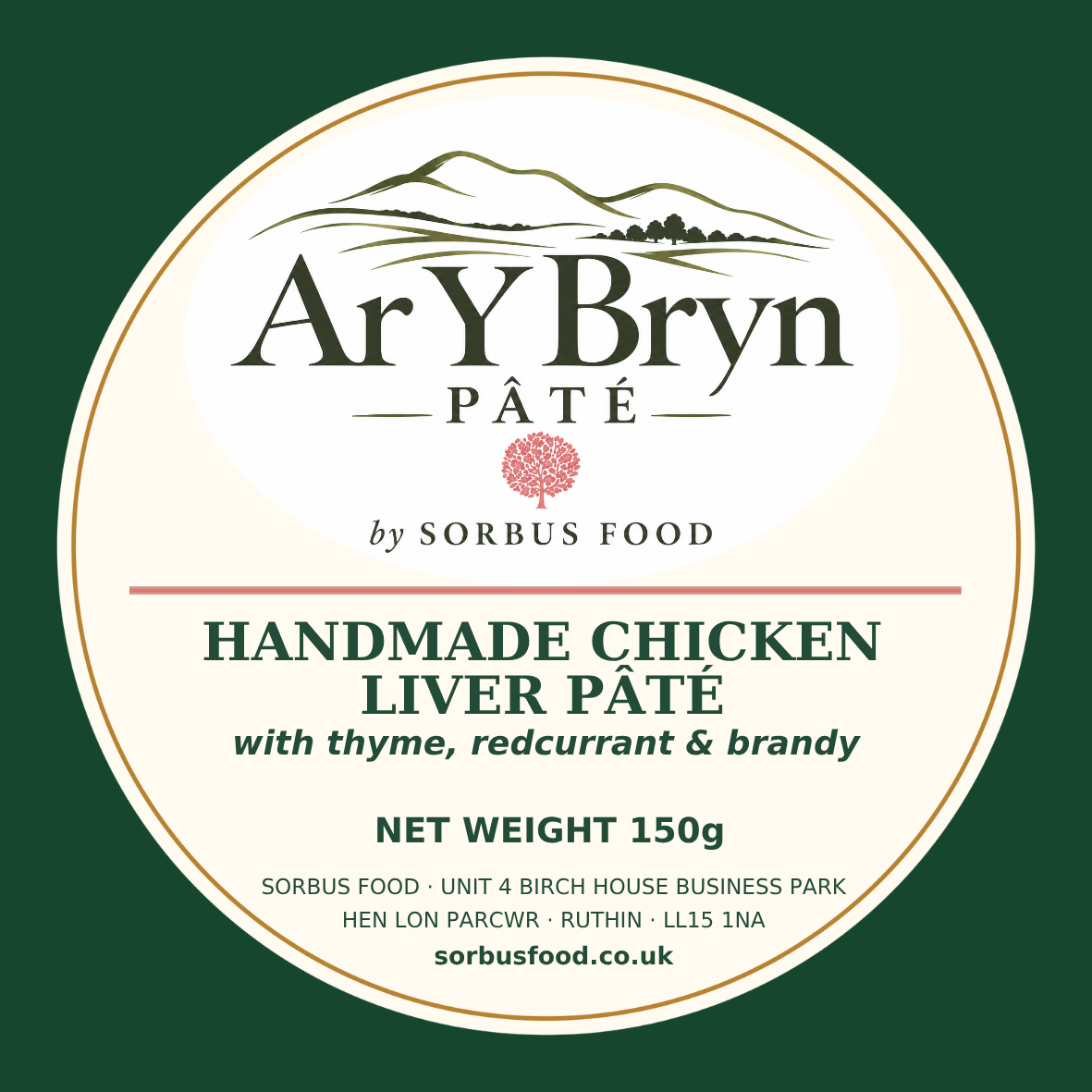 Chicken Liver, Thyme, Redcurrant & Brandy Pâté (150g)