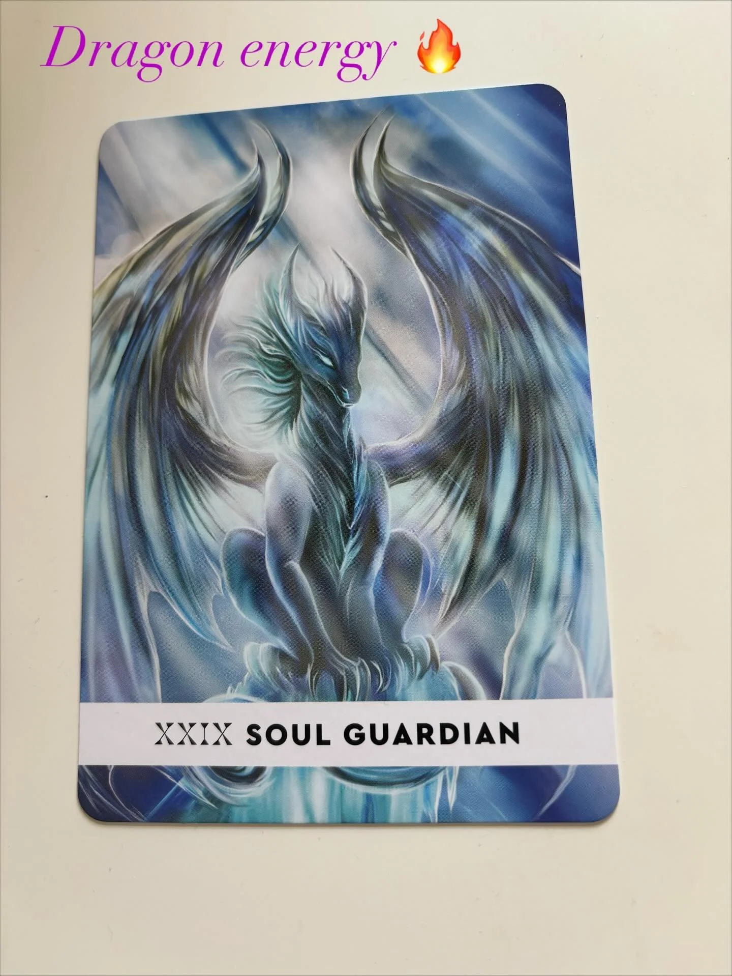 🌿✨ Soul Guardian — Dragon Wisdom
Today I was guided to draw from Caroline Mitchell’s Dragon Oracle, and the card that emerged was Soul Guardian.
This dragon comes as a gentle yet powerful reminder that our soul carries ancient light &mda
