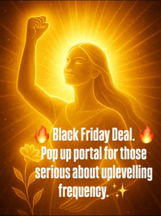 🔥 BLACK FRIDAY 🔥 
POP-UP: ALCHEMY RISING.
A short, potent container for rapid
transmutation, clarity, and energetic ascension.
Beloveds...
For those who have been feeling the rumble, the knowing, that 2026 is going to demand a different version of 