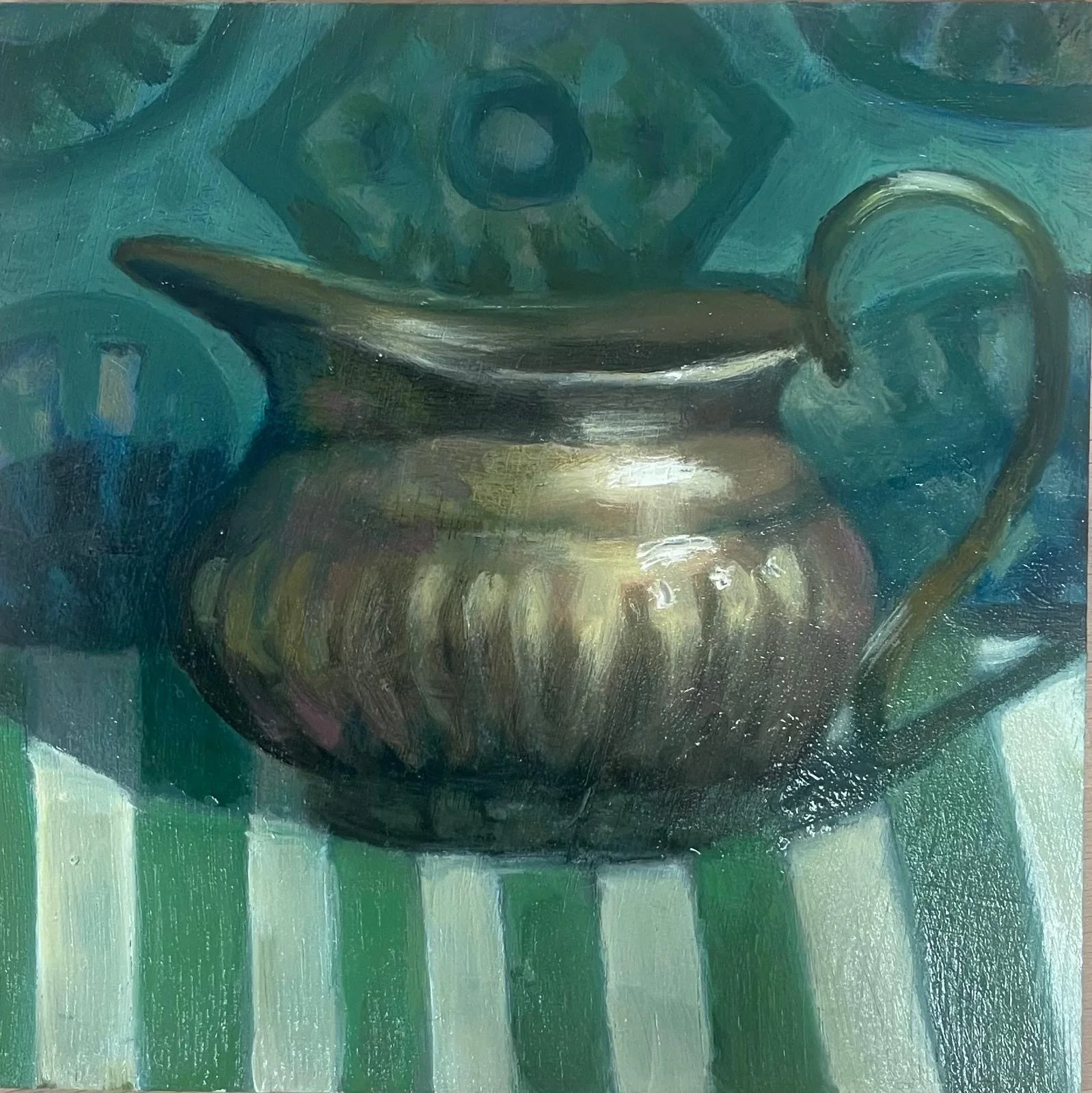 Pewter Jug, 6x6in, oil on board (sold)
