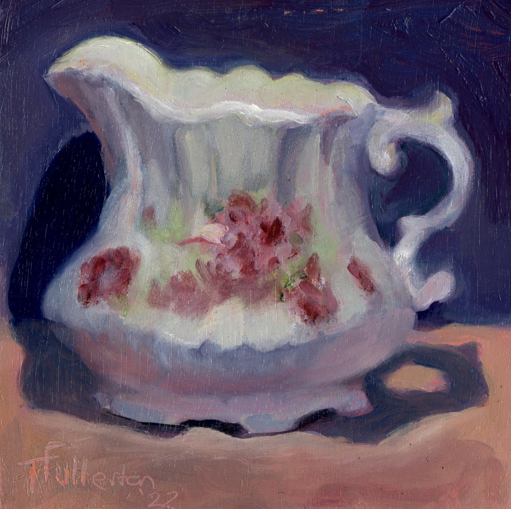 Floral Jug, 6x6in, oil on board (sold)