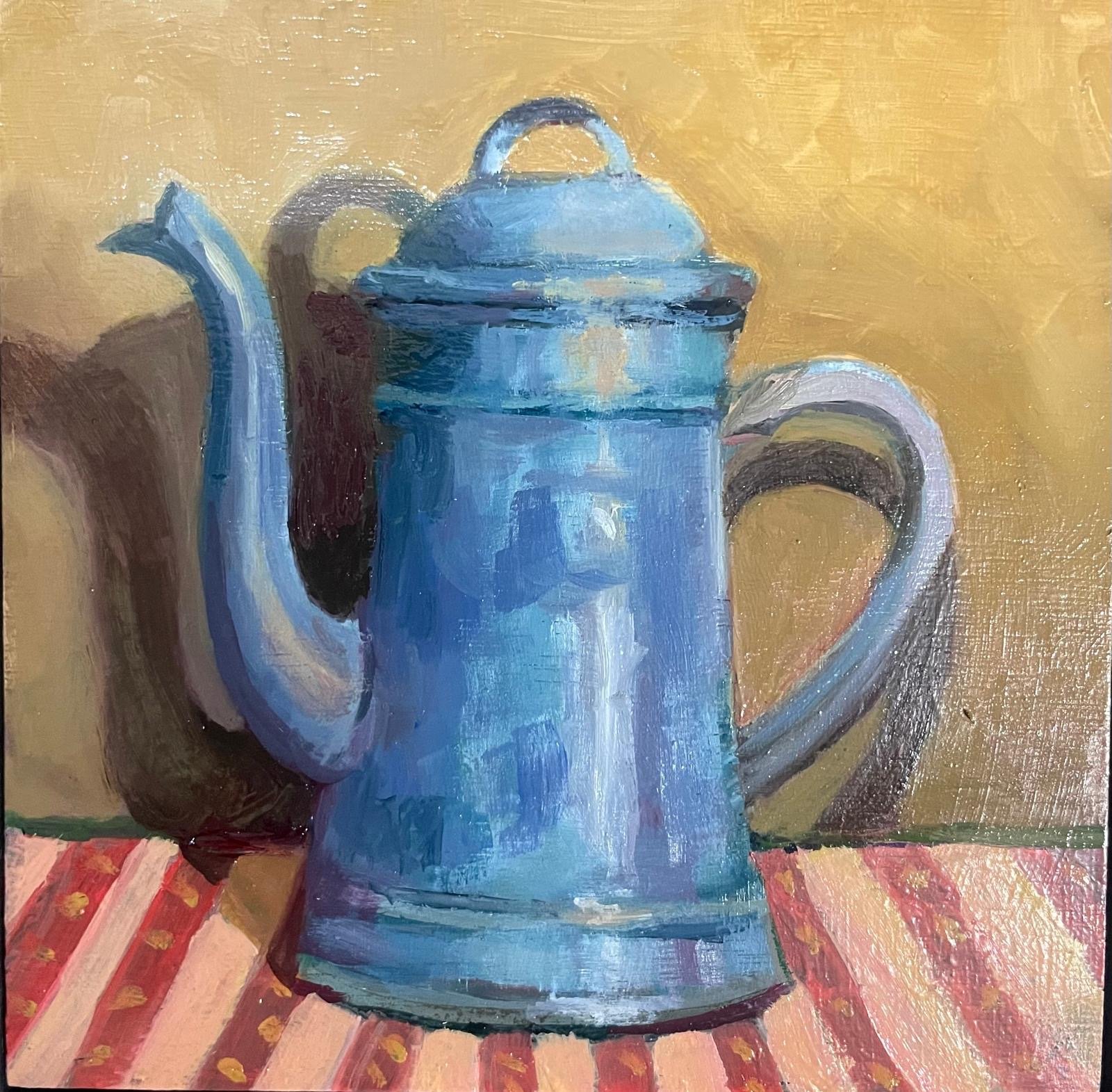 Antique French Coffee Pot, 6x6inc oil on board (sold)