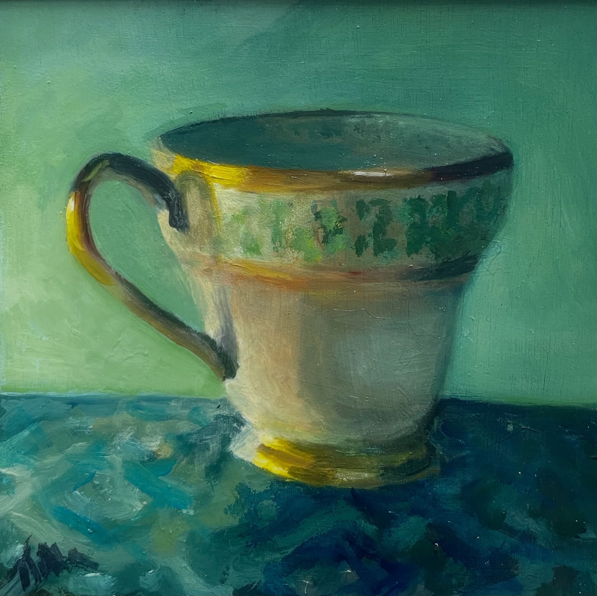 Teacup, 6x6in, oil on board