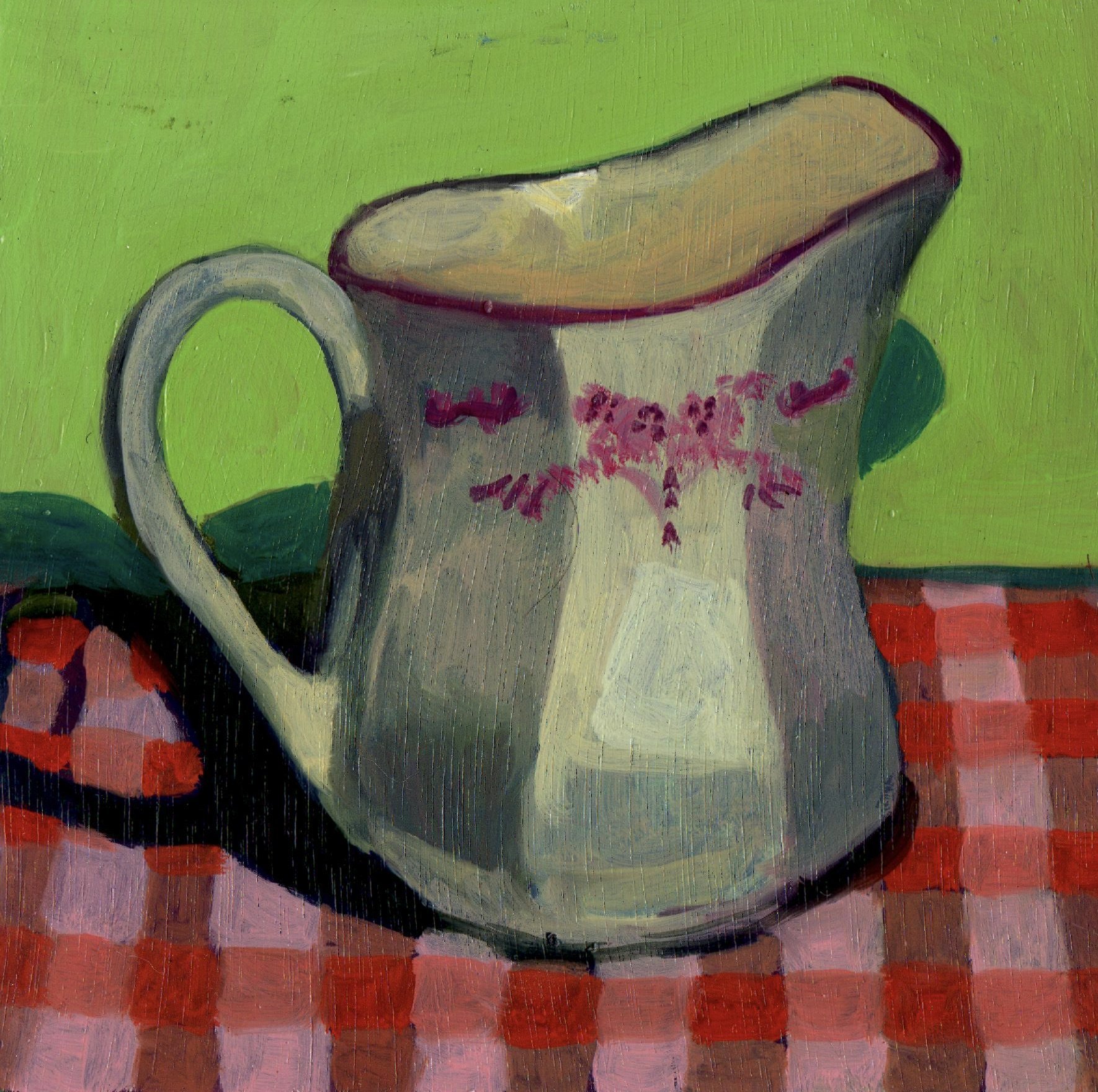 Ceramic Jug, 6x6in, oil on board