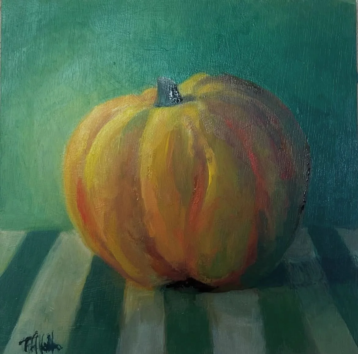 Squash, 6x6in oil on board
