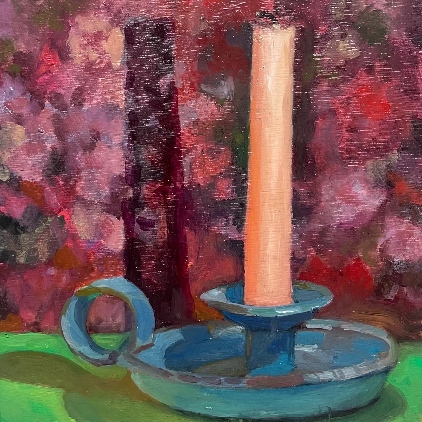 Candlestick, 6x6in, oil on board
