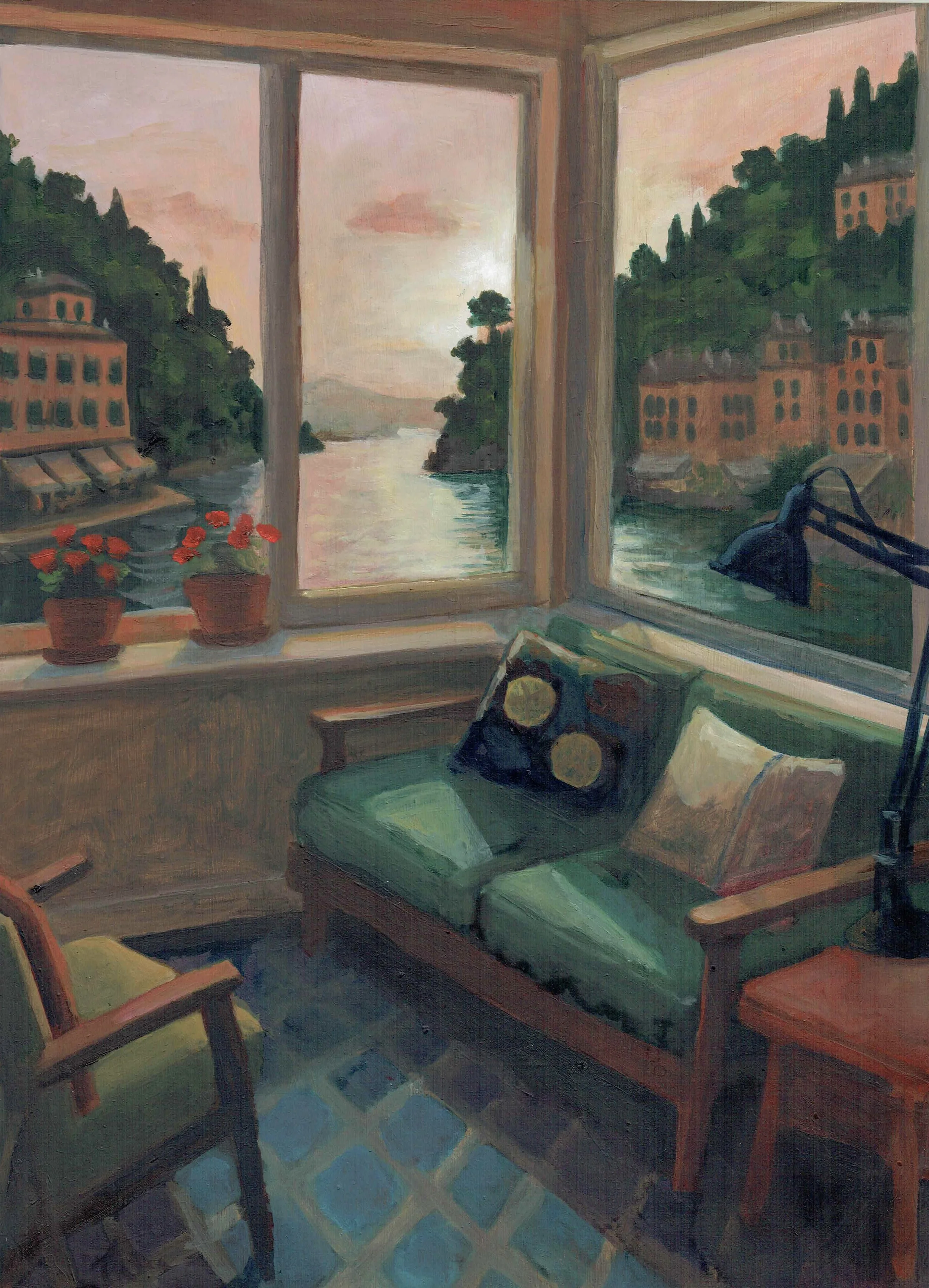 Large Interior #3, 10x16in, oil on board 