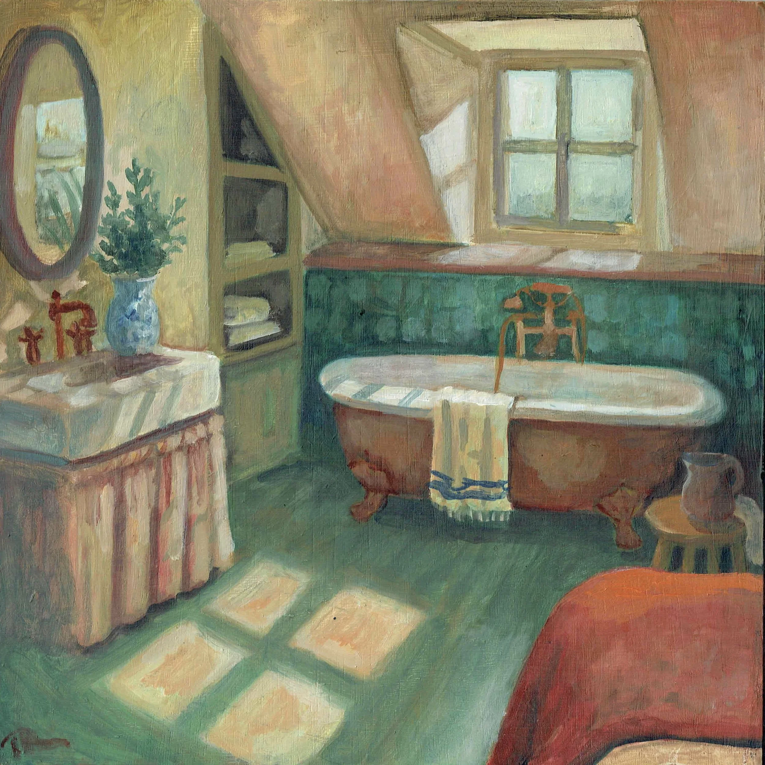 Medium Interior #1, 10 x 10 in, oil on board 