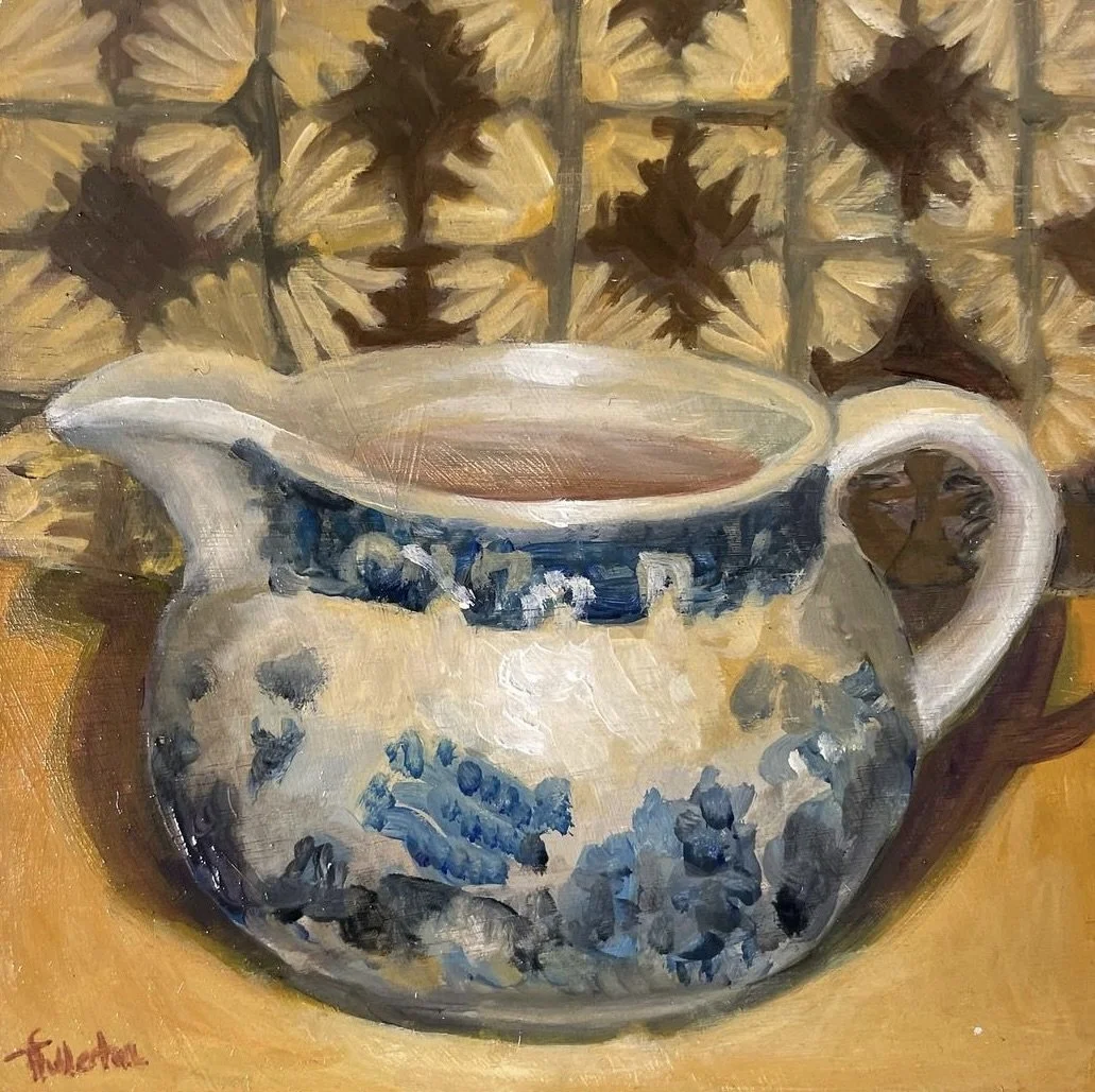 Jug on Orange base, 6x6 in, oil on board