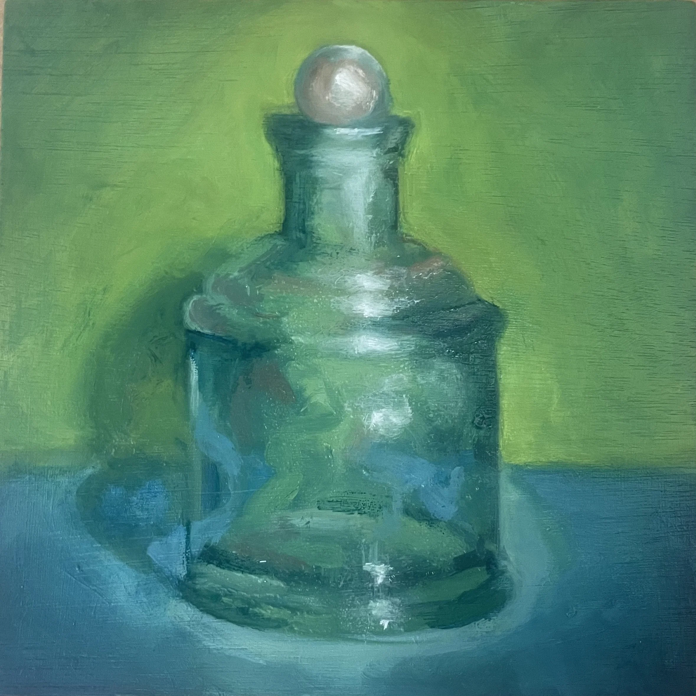 Green Bottle with glass ball