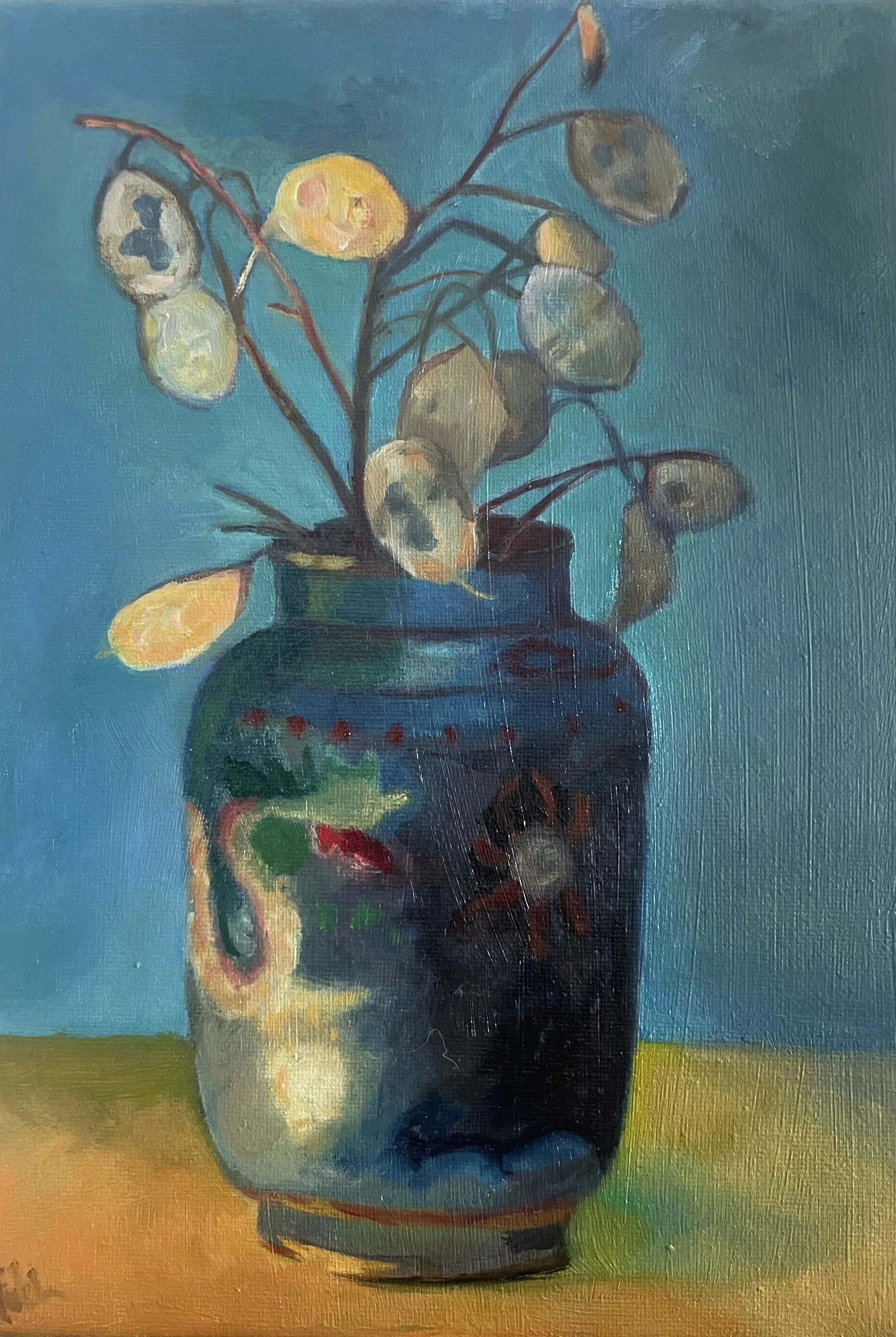 Honesty in a Blue Jar, 21 x 29 cm