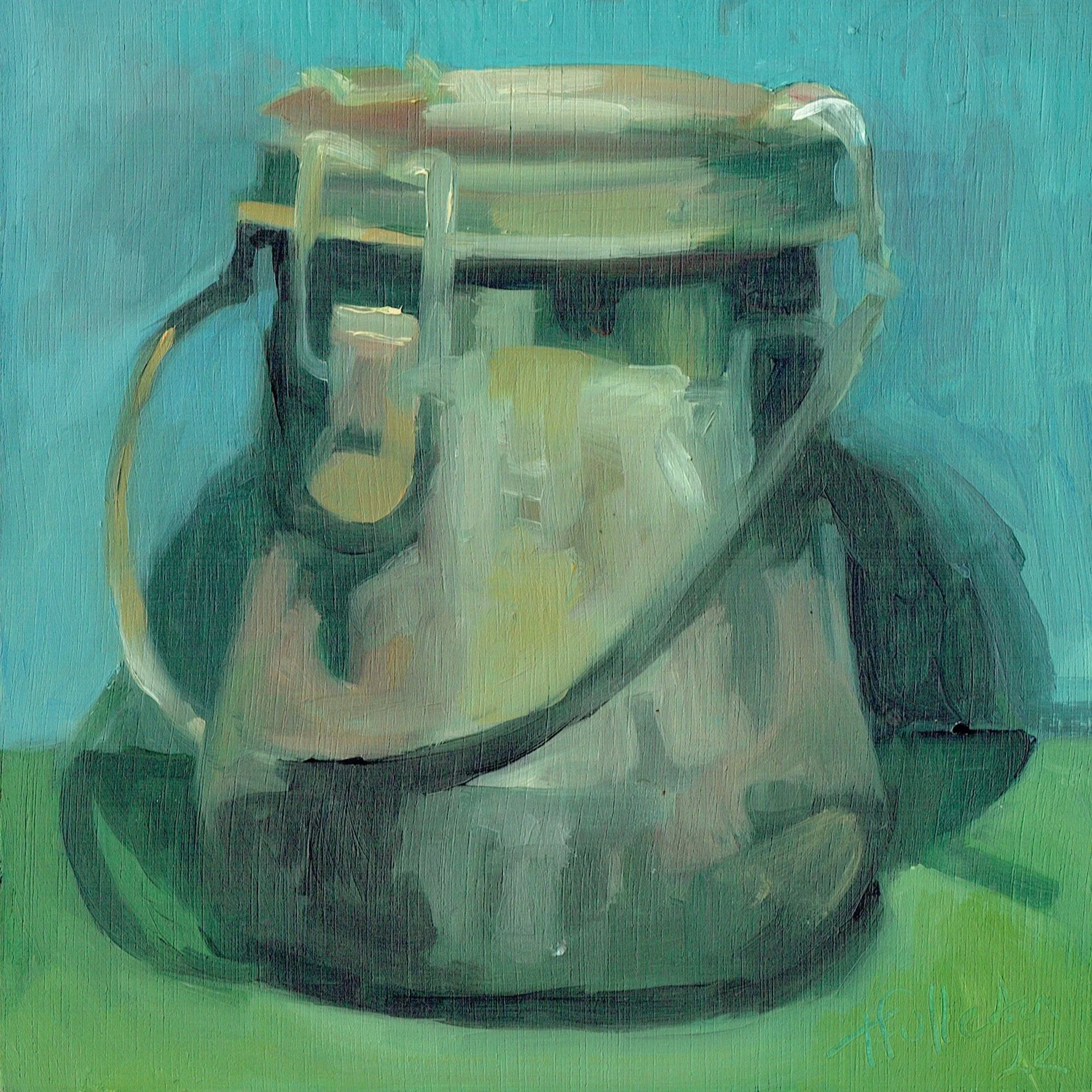 Brush Washer, 6x6in, oil on board (sold)