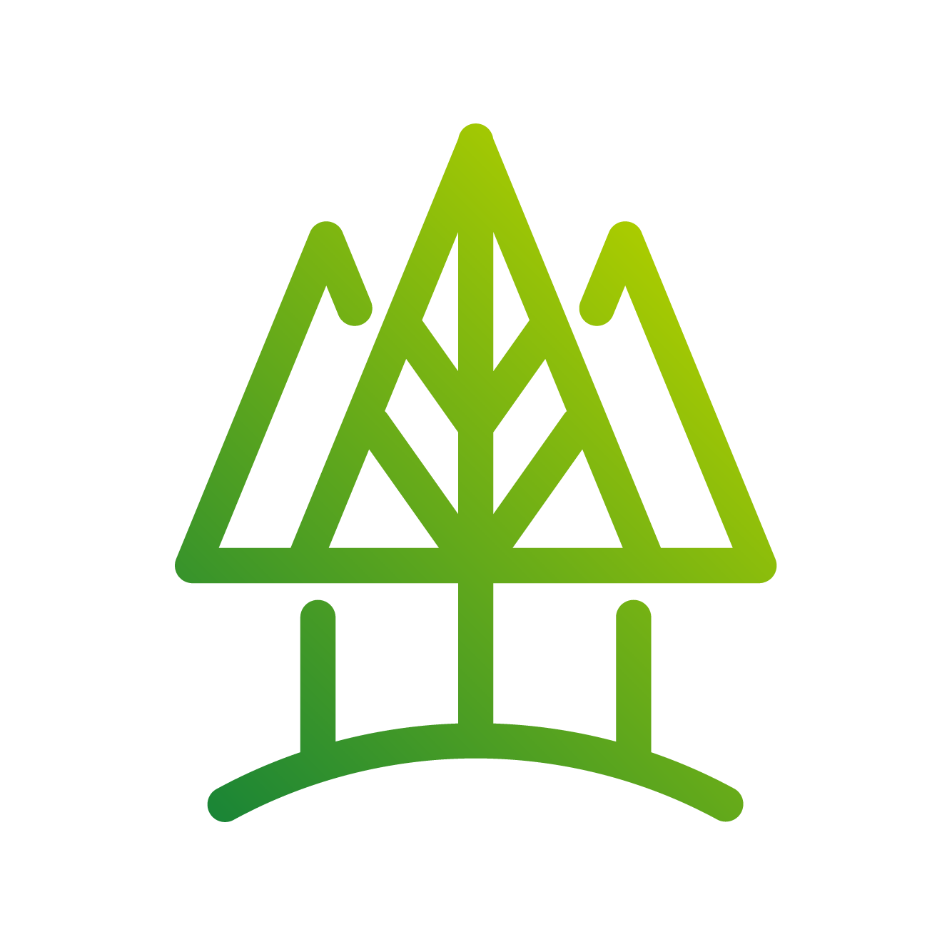 Green Gradient tree or forest symbol, indicating sustainable energy.