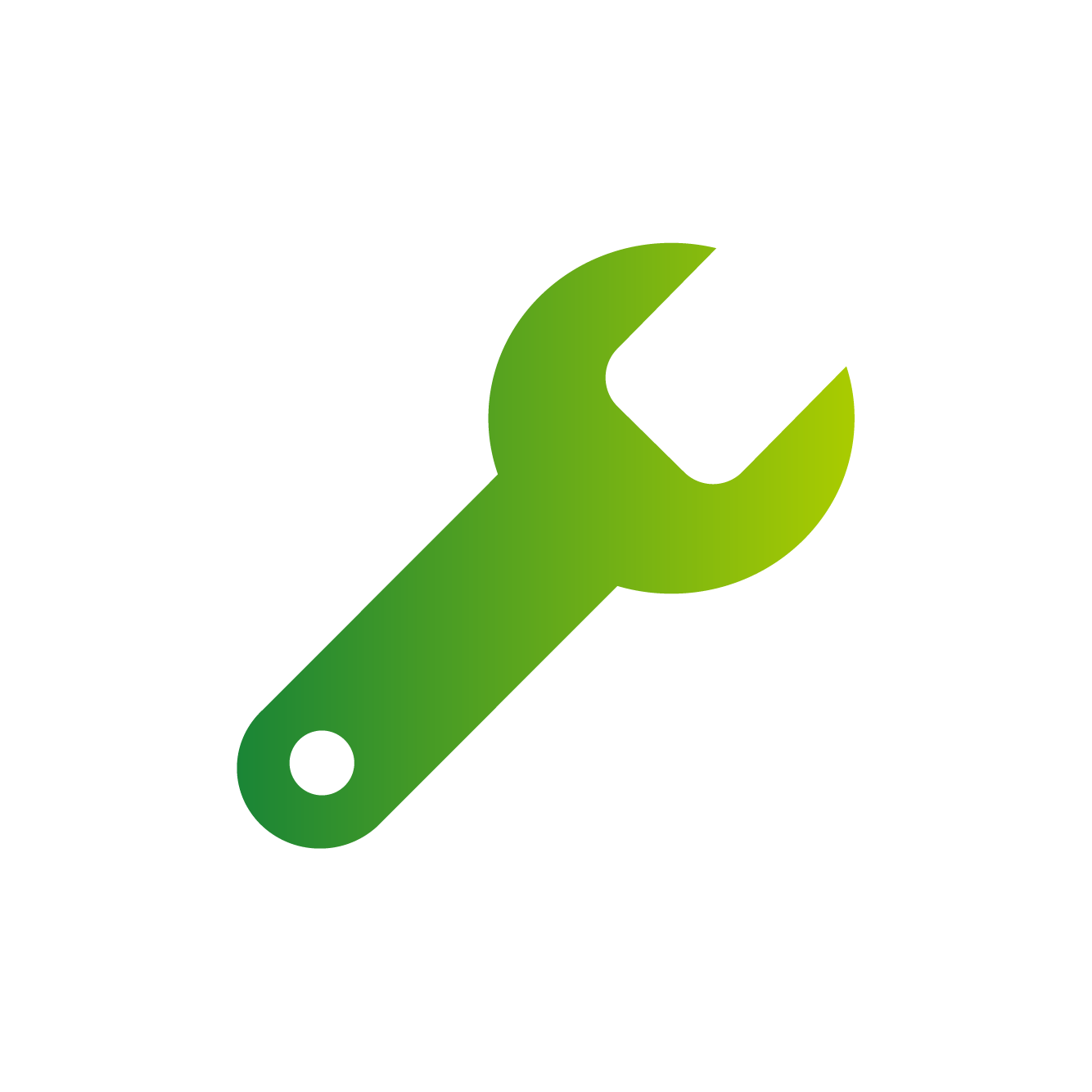 green gradient spanner icon.