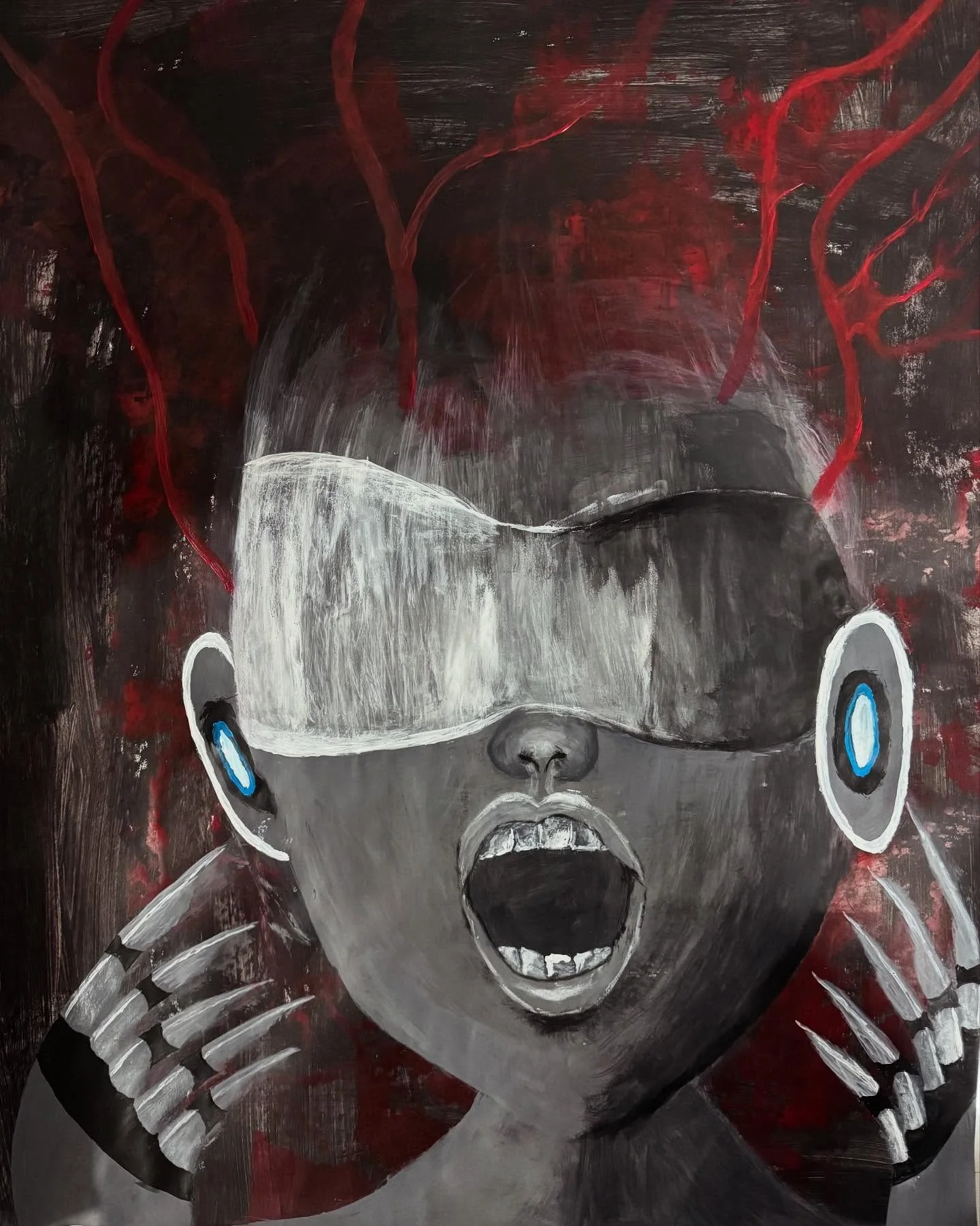 Unfinished 
&bull;
&bull;
&bull;
&bull;
&bull;

#Art2025 #AcrylicPainting #ExpressionismArt #SurrealismArt #EmergingArtists #art #artist #artwork #instagood #artistsoninstagram #contemporaryart #technologyart