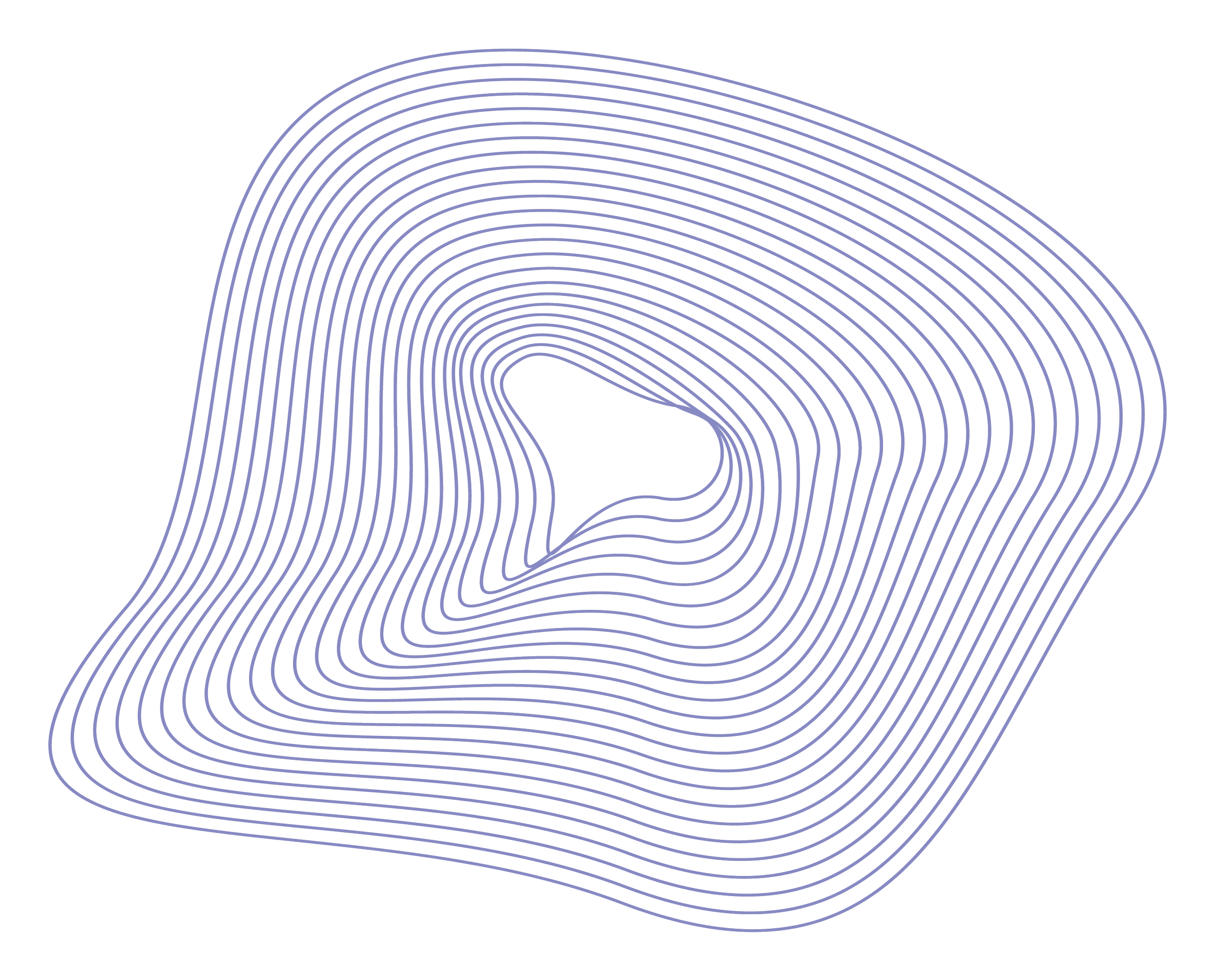 A digital illustration of concentric, curving lines forming an abstract, layered shape on a black background.