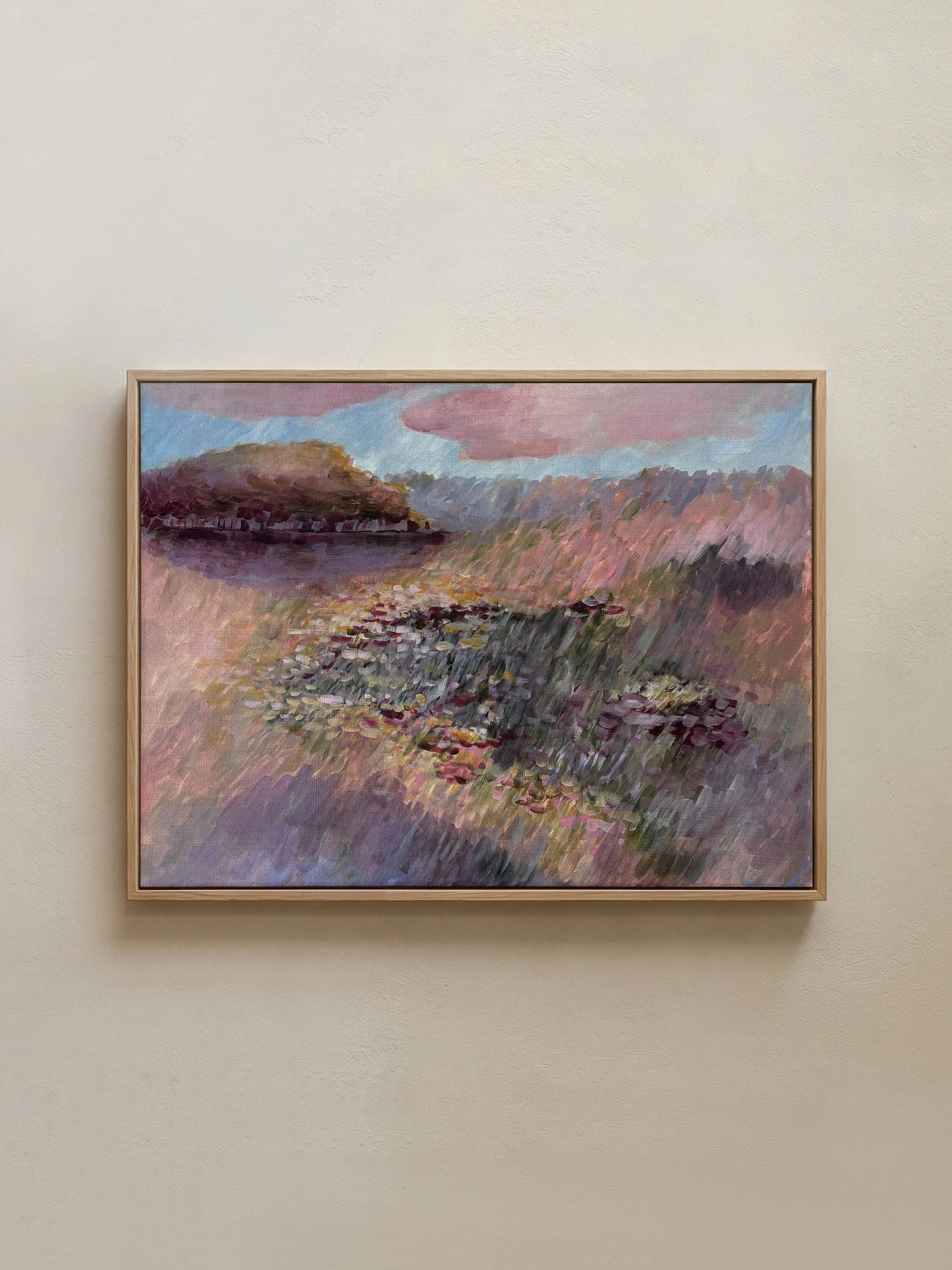 modern landschap landscape painting kunst boven oBetaalbare kunst Moderne kunst Interieur Wanddecoratie Unieke kunst Deventer kunstenaar Interieur tips Nieuwbouw Gezellige interieur VTWonen Bloemen moderne kunst roze schilderij floral painting modern
