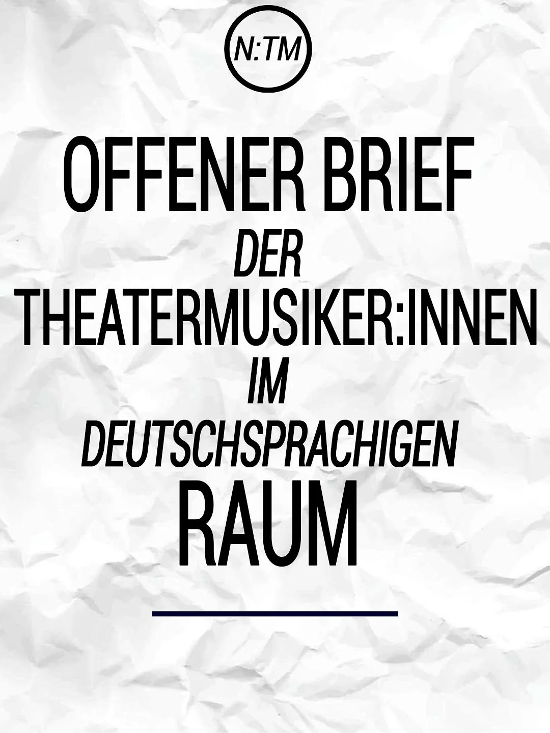 #ntm
#netzwerktheatermusik 
WIR M&Uuml;SSEN REDEN.

der brief in voller l&auml;nge:
www.netzwerktheatermusik.de

#netzwerk 
#theatermusik 
#musicfortheatre 
#buehnenmusik 
#schauspiel 
#schauspielmusik 
#oper
#tanz 
#sprechtheater 
#musiktheater 
#of