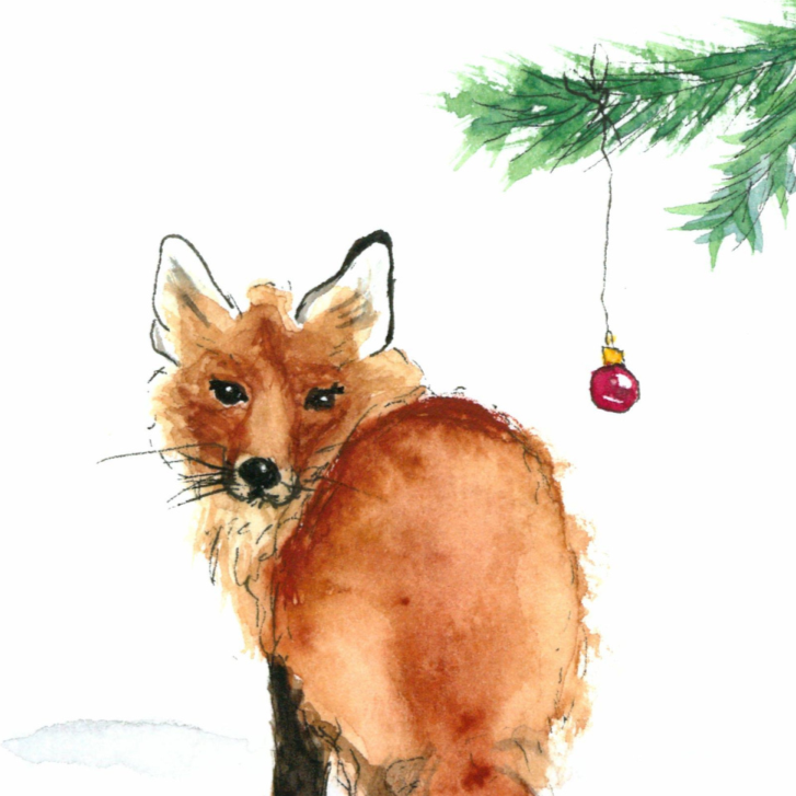 Nahaufnahme Fuchs zu Weihnachten