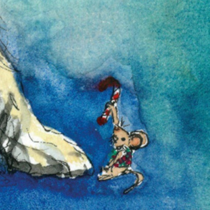 Maus zu Weihnachten mit Windhund